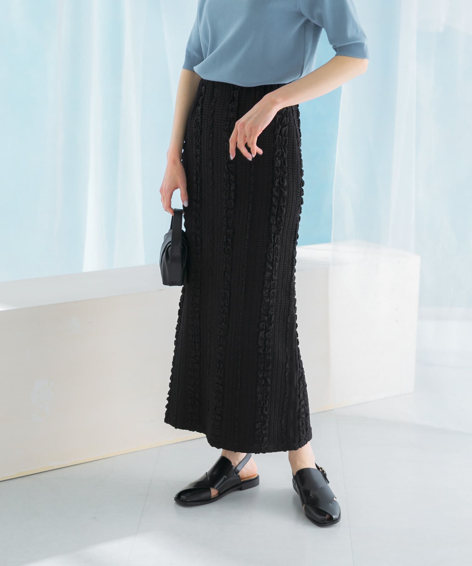 ジャガードイージーストレートスカート