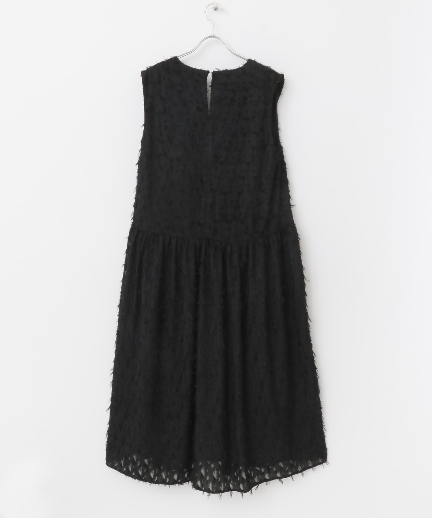 ジャガードVネックワンピース black FREE