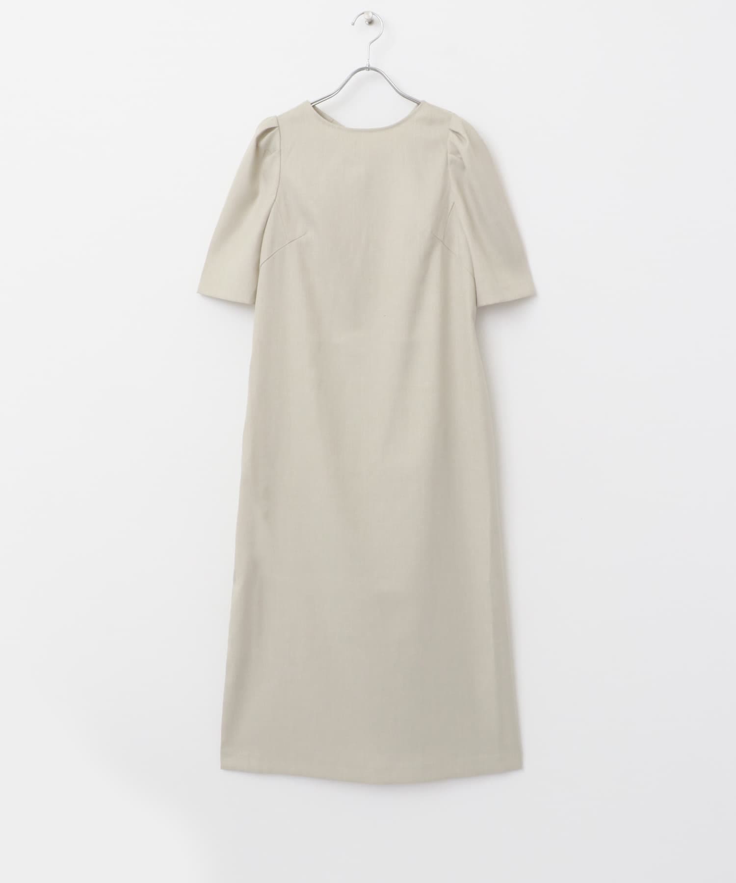バックオープンベルトデザインワンピース L/BEIGE FREE