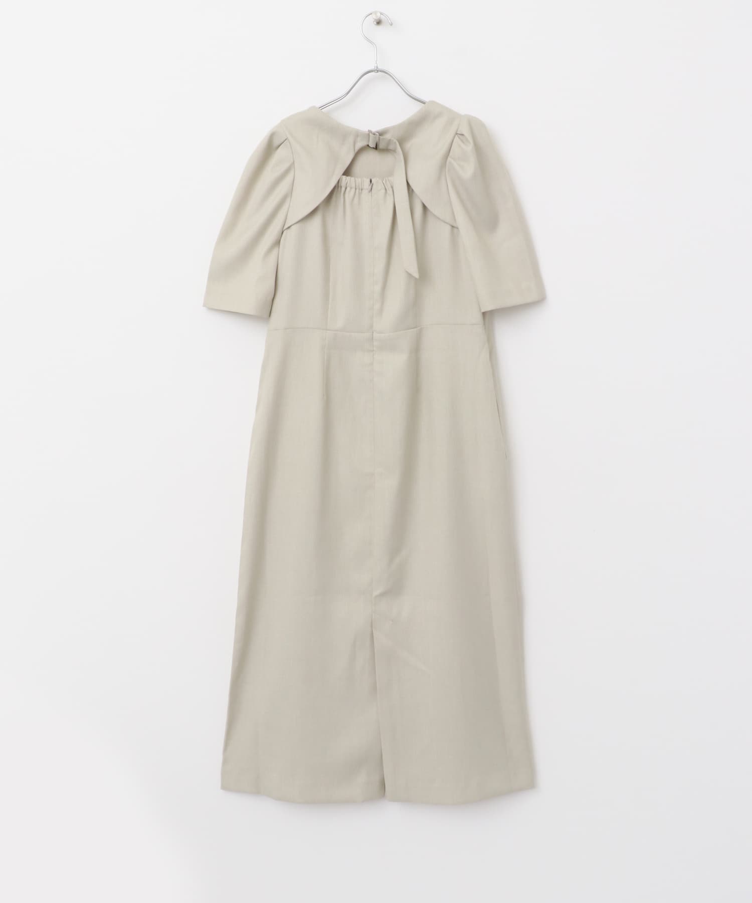 バックオープンベルトデザインワンピース L/BEIGE FREE