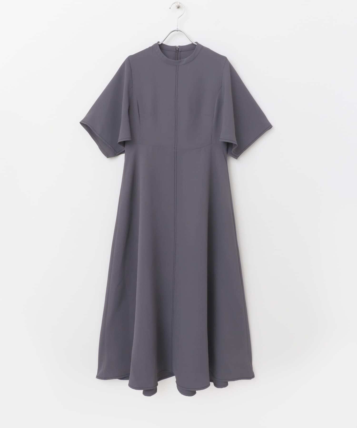 フレアスリーブステッチデザインワンピース(FREE B.GRAY): ワンピース