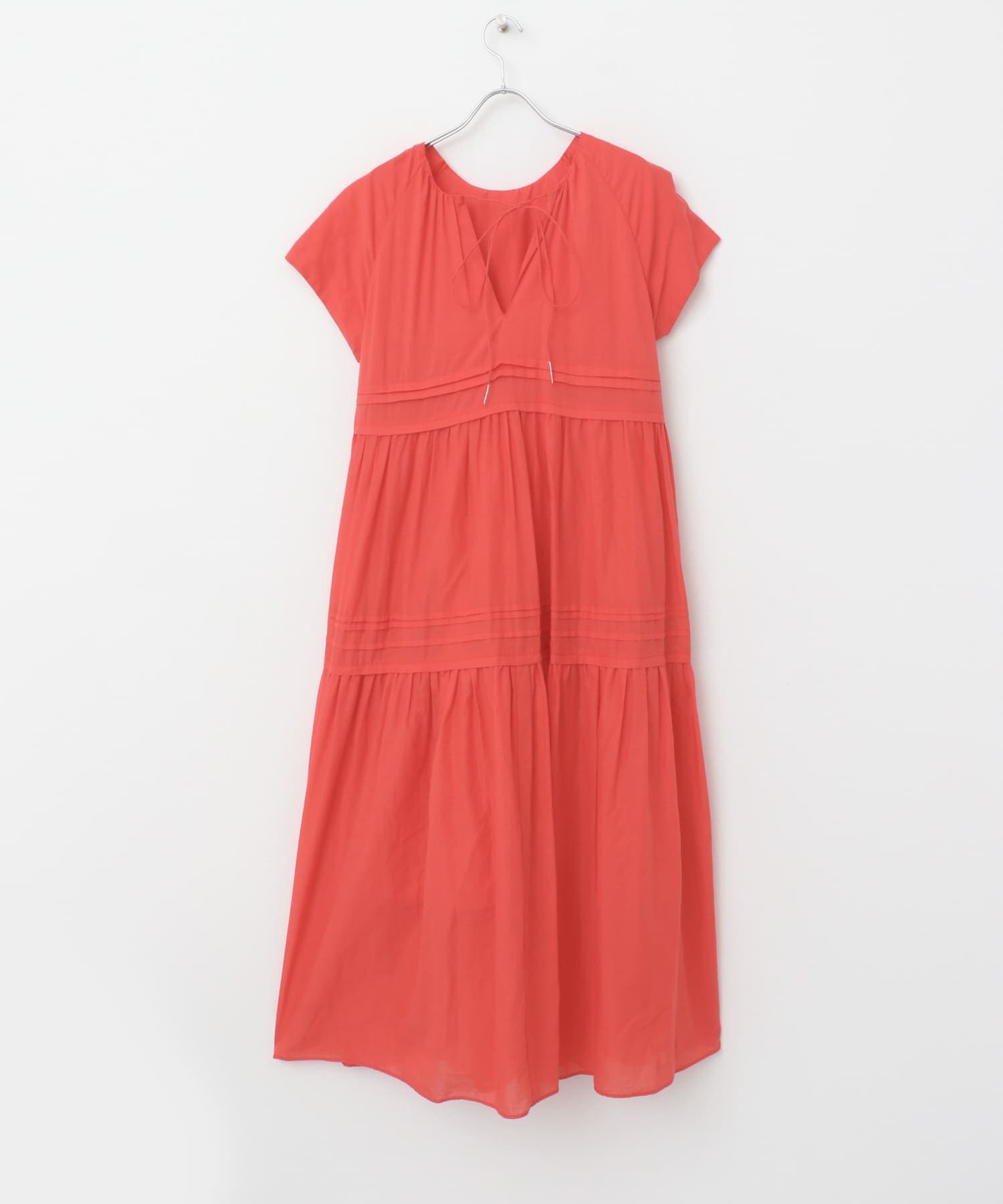 F by ROSSO　コットンボイルタックティアードワンピース ORANGE 36