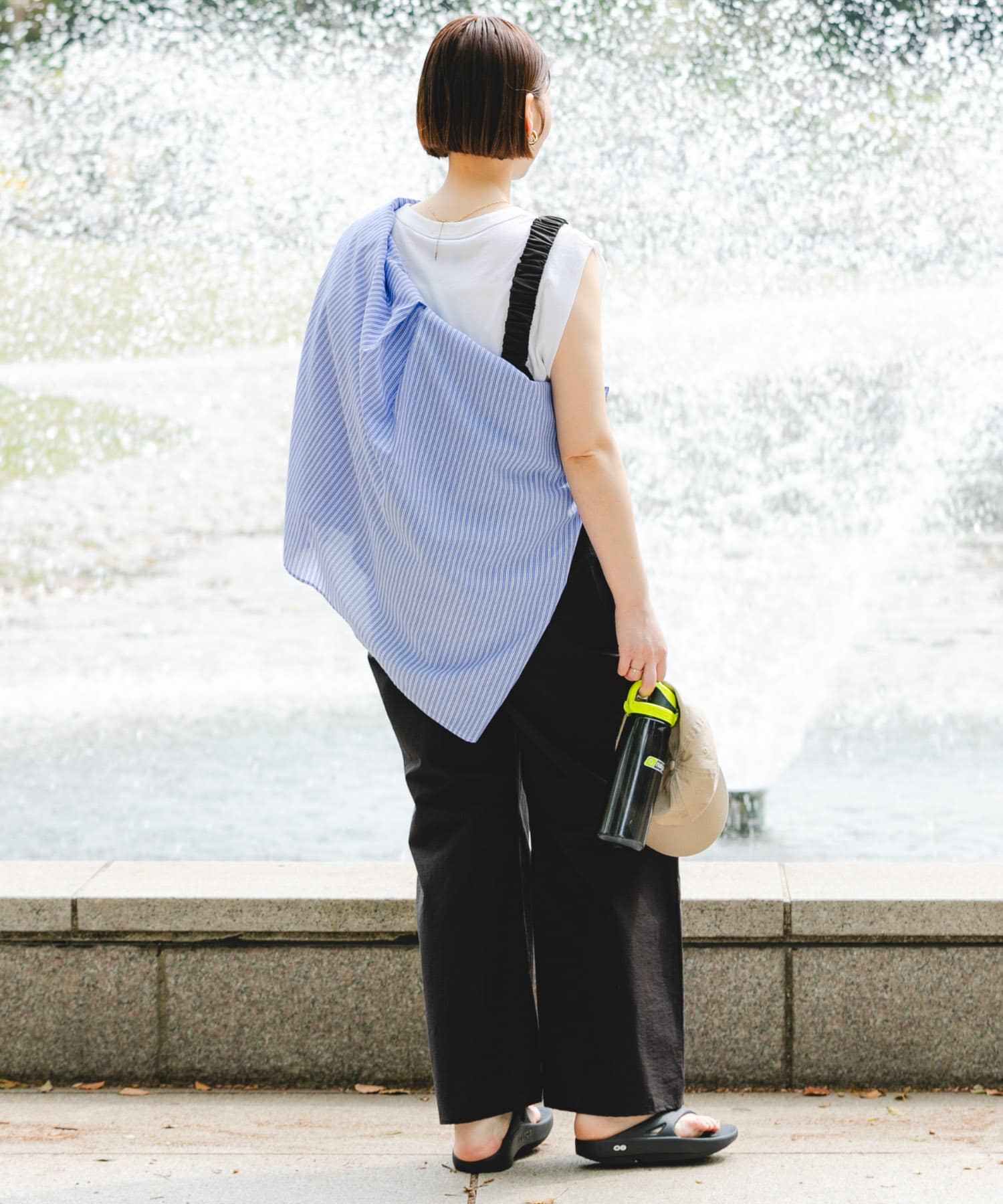 F by ROSSO 撥水ギャザーオールインワン(36 BLACK): ボトム