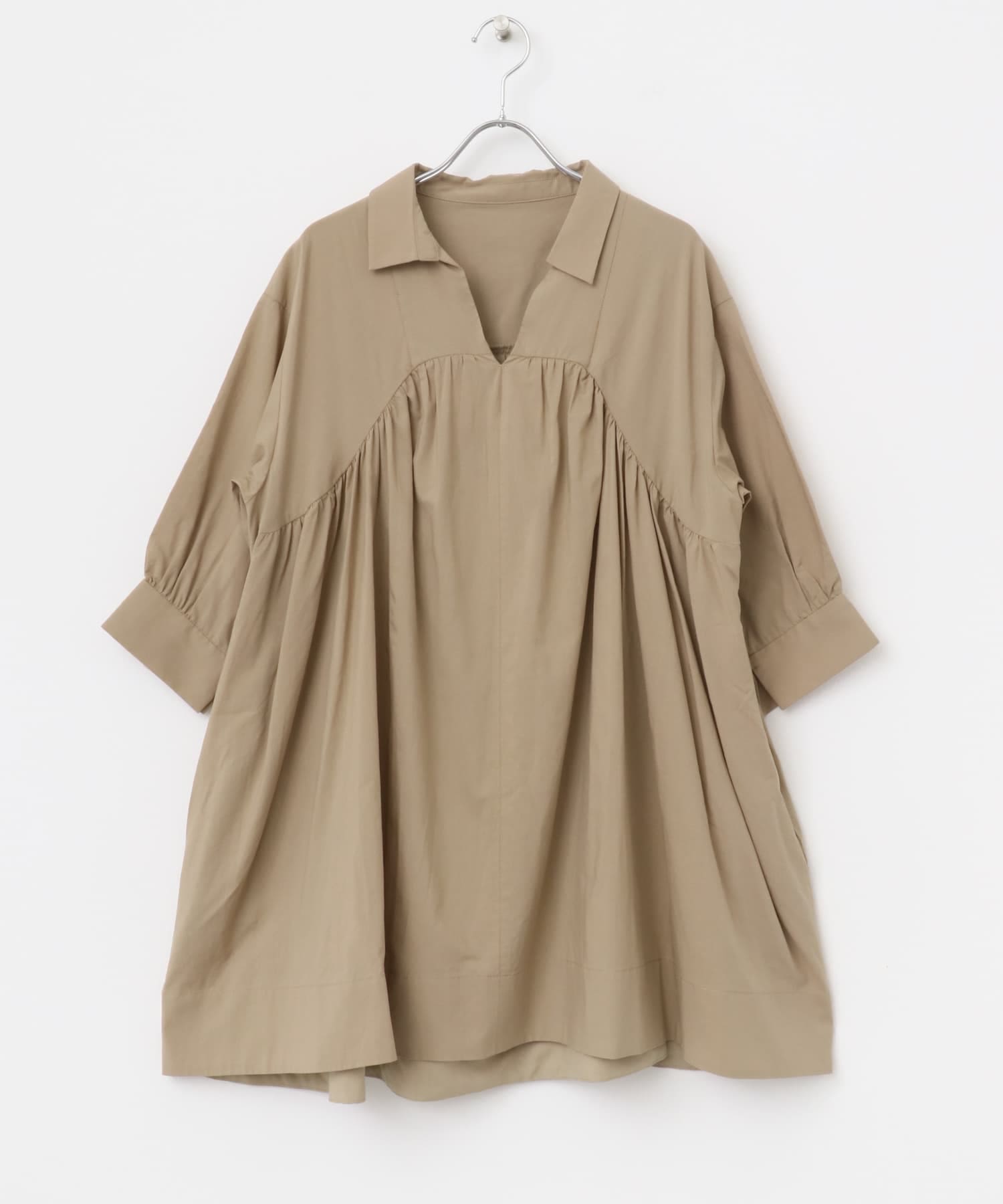 F by ROSSO　ボリュームシャツチュニック BEIGE FREE