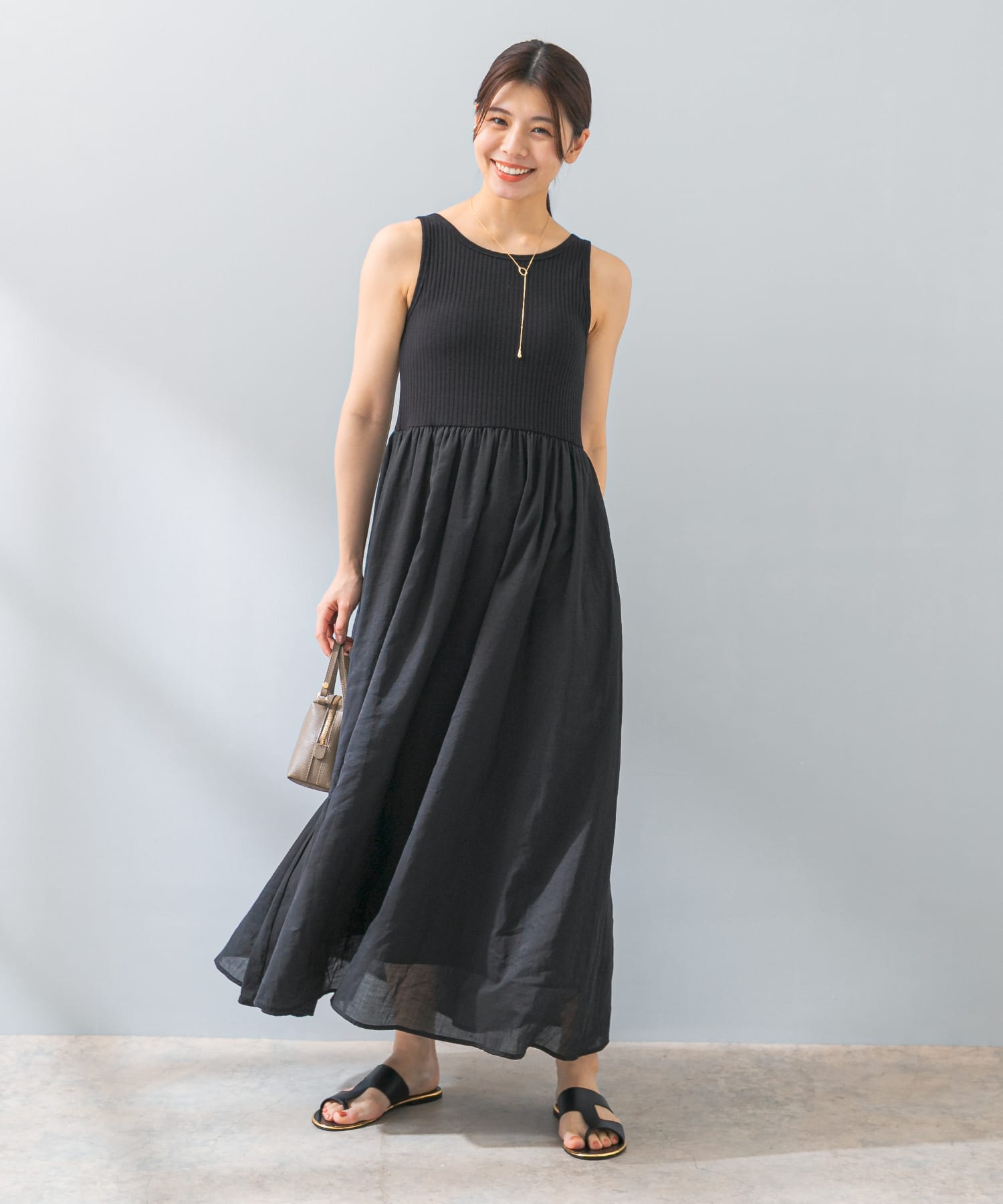 F by ROSSO　カップ付ドッキングワンピース