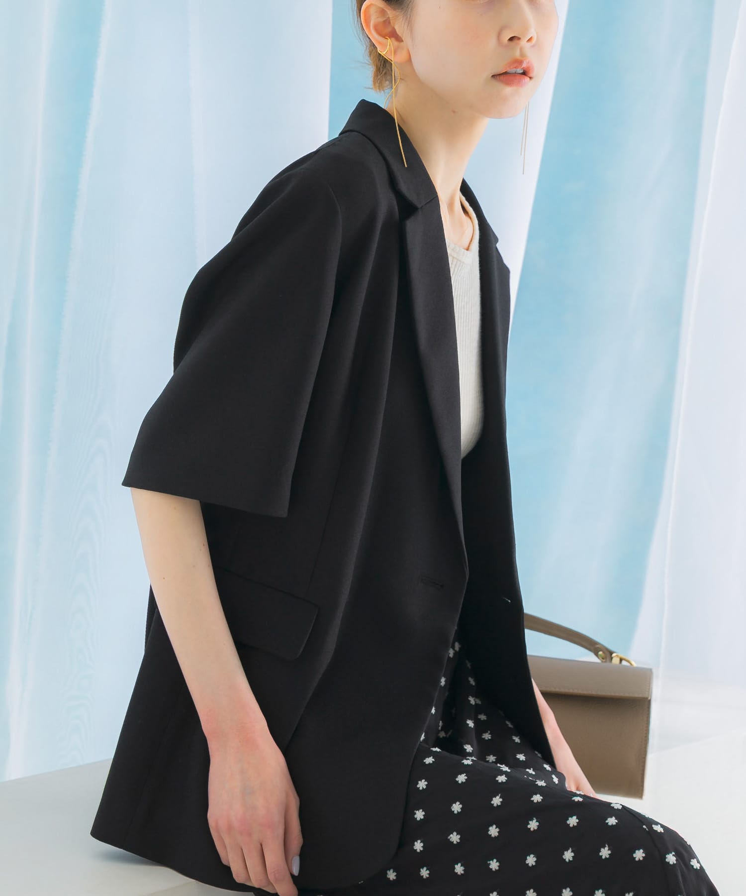 アナイ　リネンライクハーフスリーブジャケット URBAN RESEARCH ITEMS｜リネンライクハーフスリーブジャケット