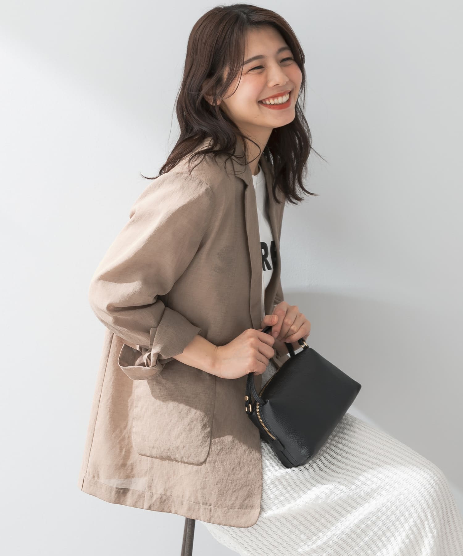 F by ROSSO　シアーシャツジャケット