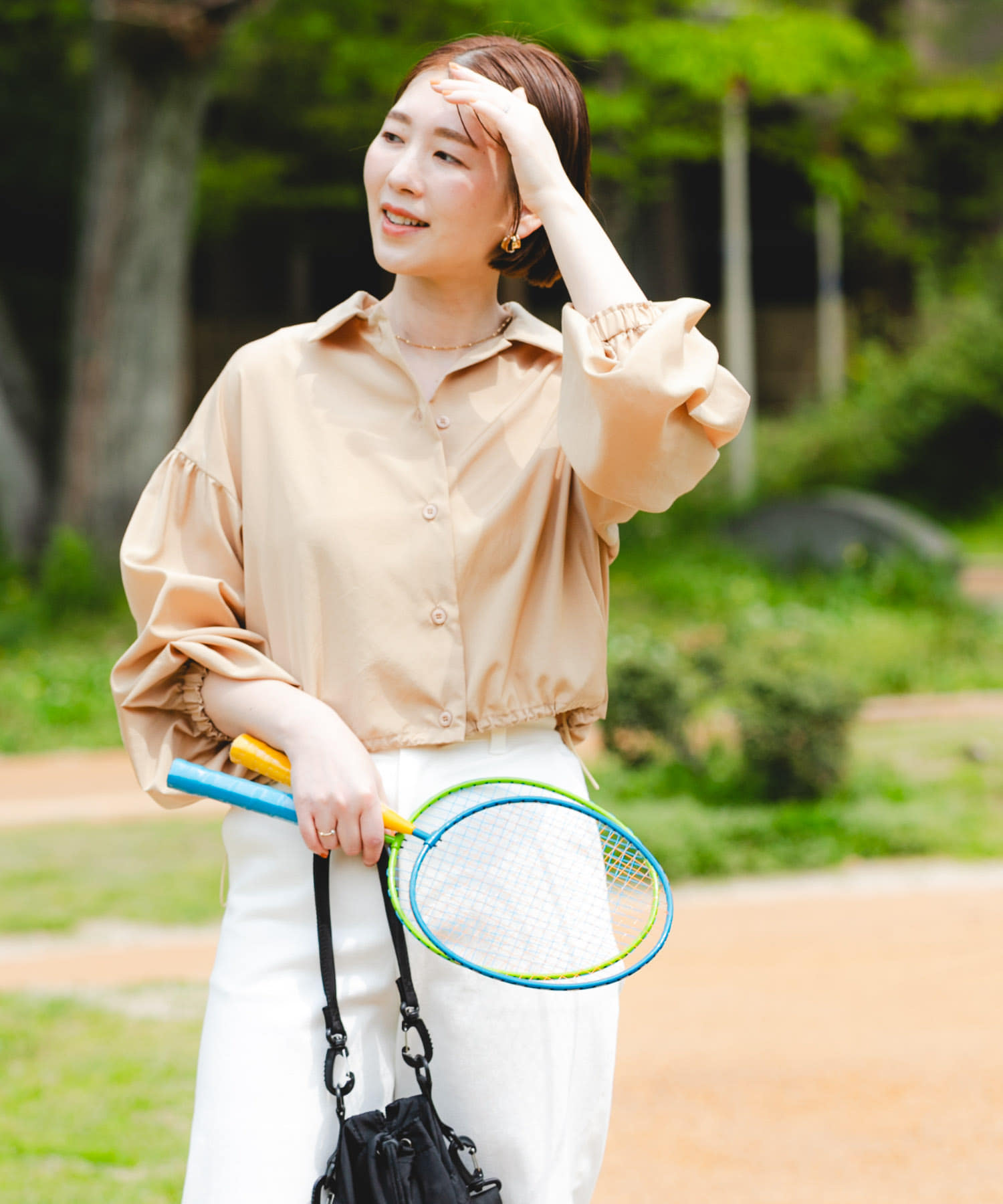 F by ROSSO　UVCUT撥水ボリュームスリーブシャツ