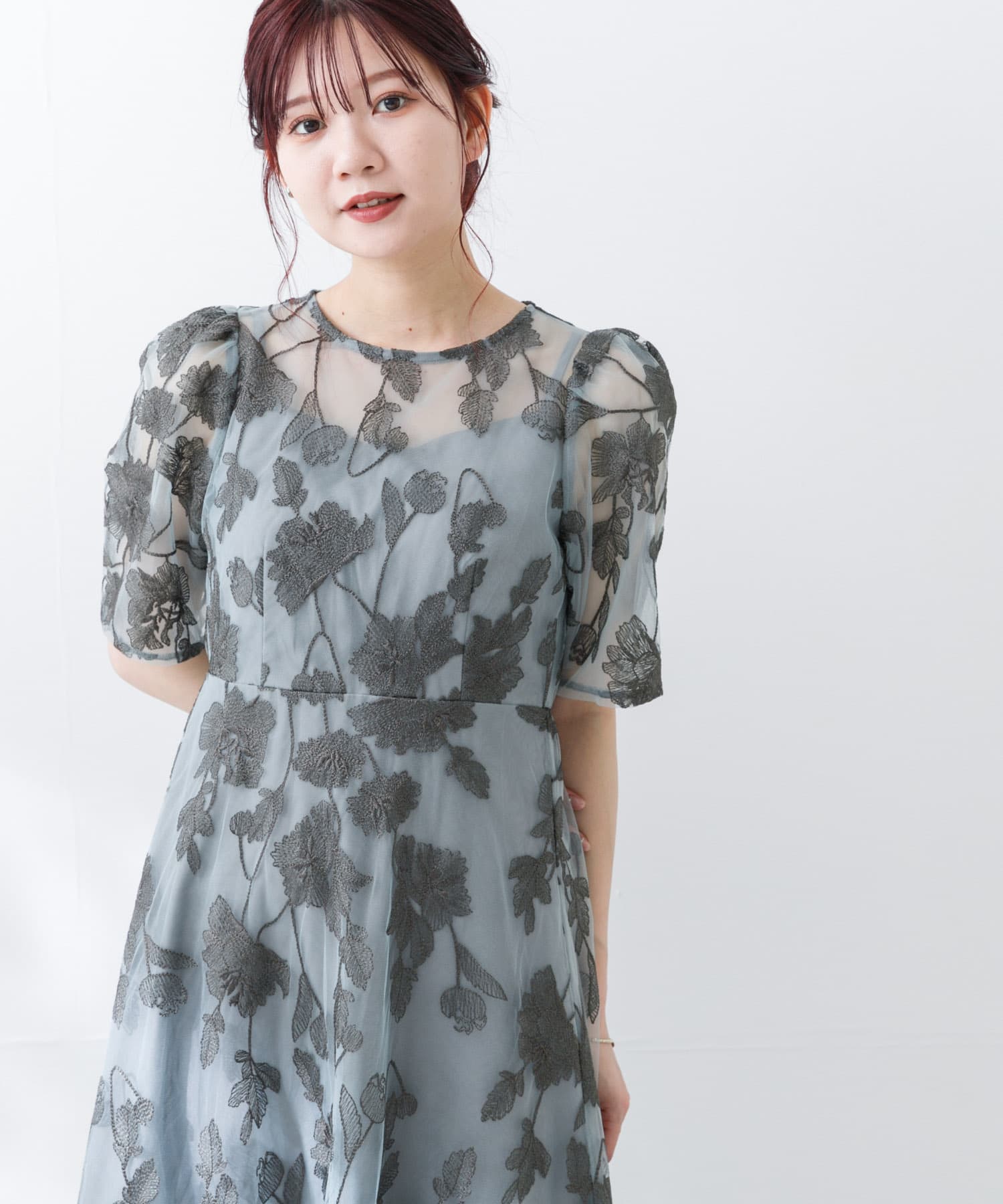 エンブロイダリードレス(FREE mintgray): ドレスライン｜URBAN