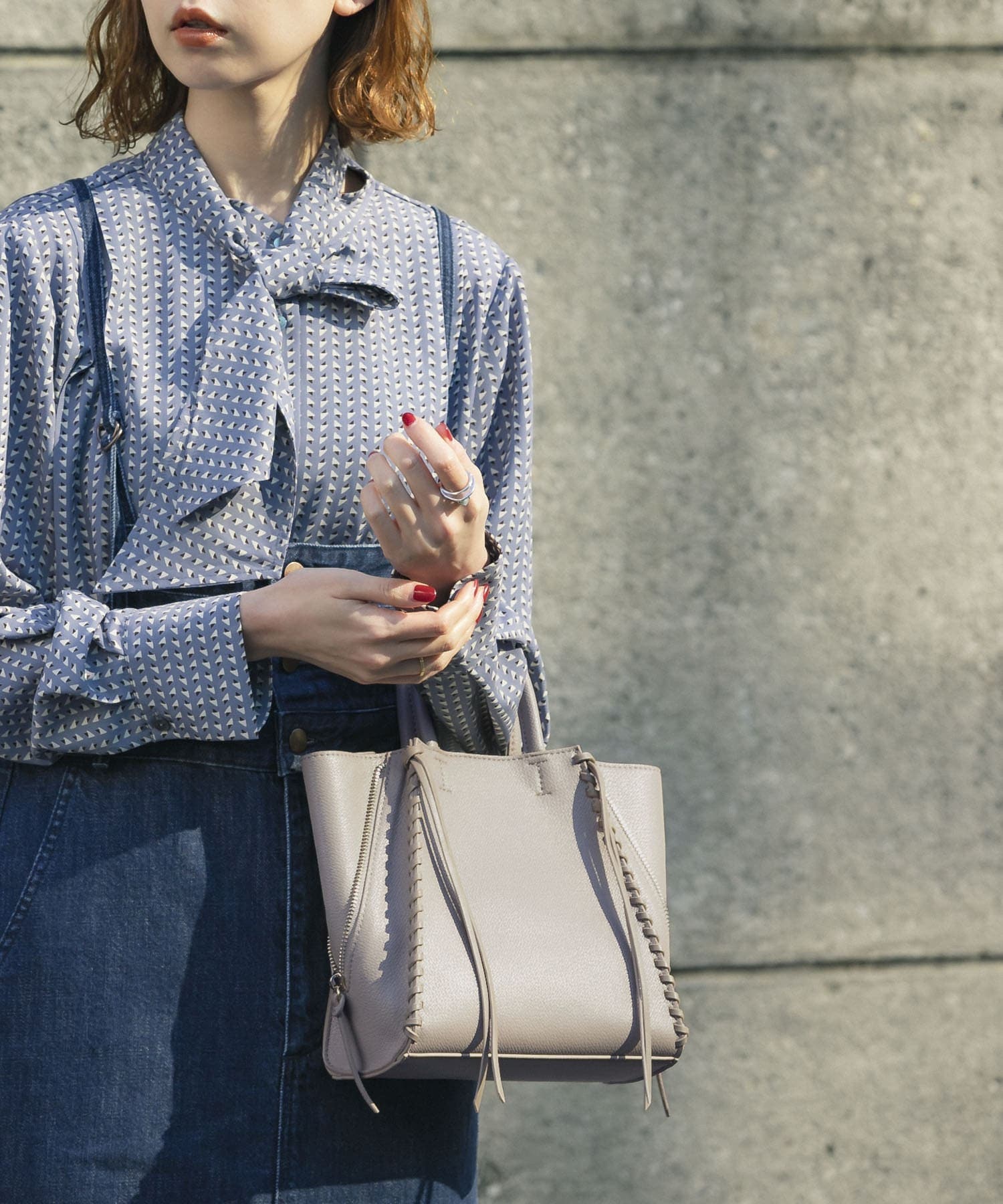 サイドジップミニトート GREIGE -