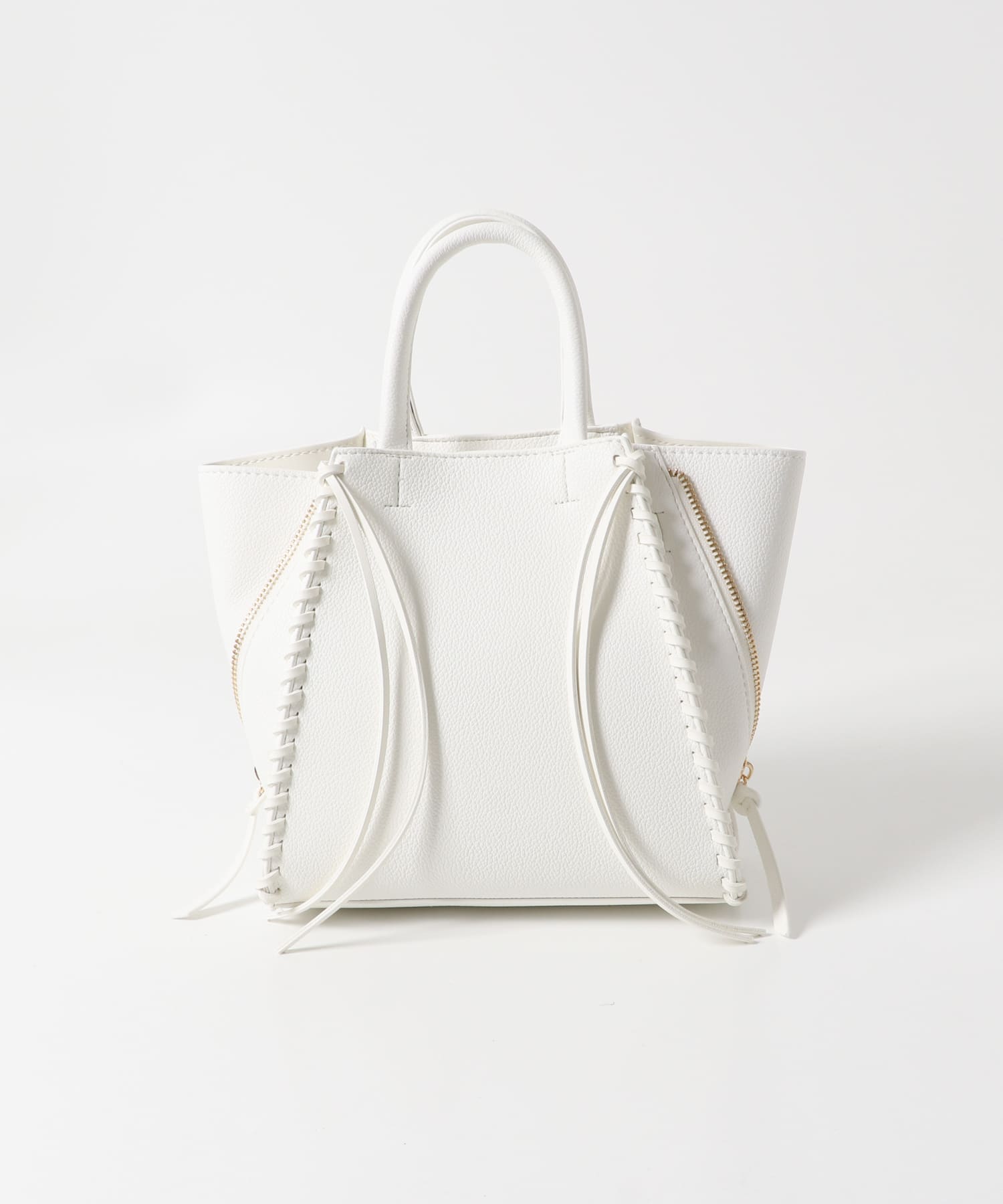サイドジップミニトート WHITE -