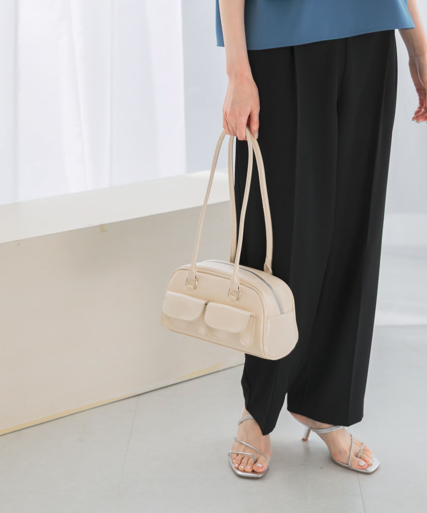 ヴィンテージライクボストンバッグ OFFWHITE -