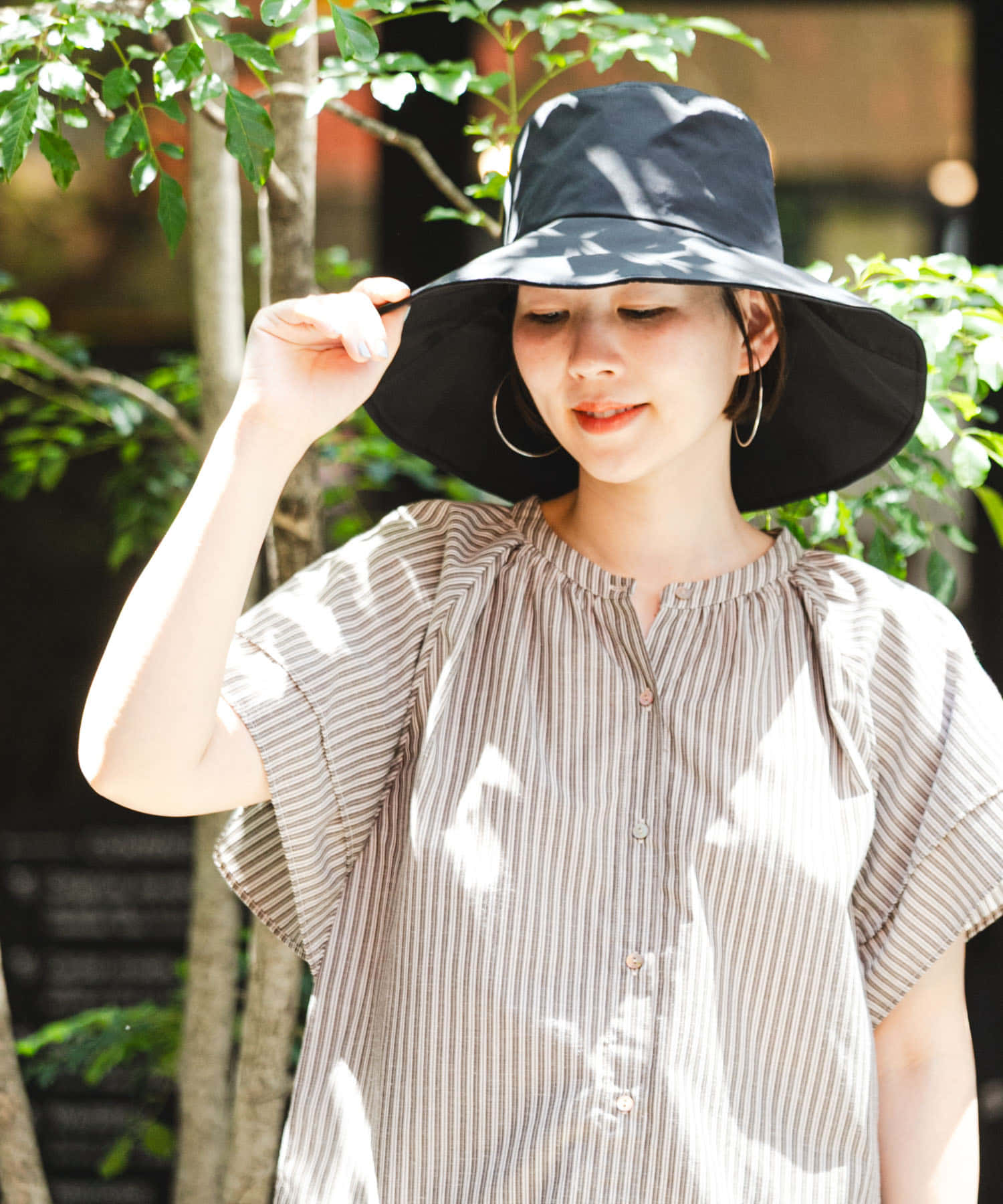 F by ROSSO UVカット撥水ワイドブリムハット