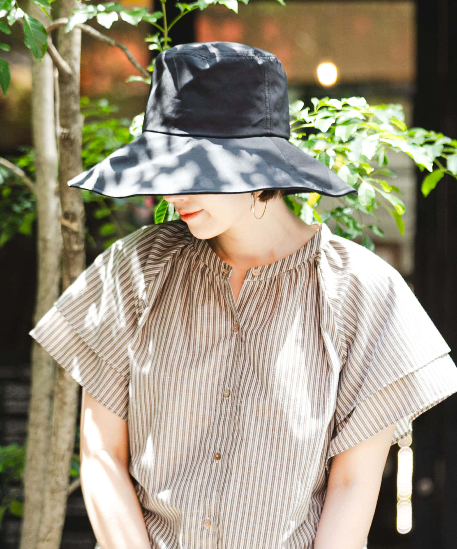 F by ROSSO　UVカット撥水ワイドブリムハット BLACK FREE