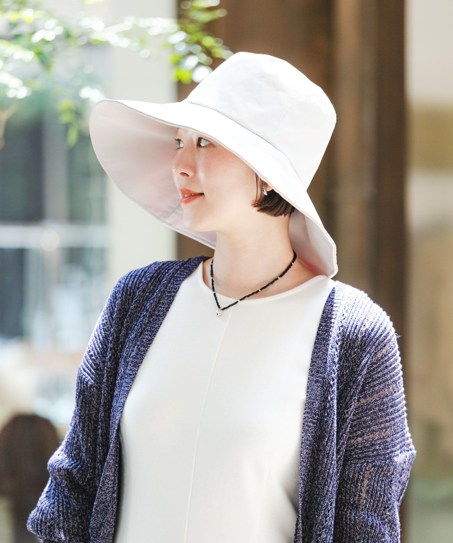 F by ROSSO UVカット撥水ワイドブリムハット