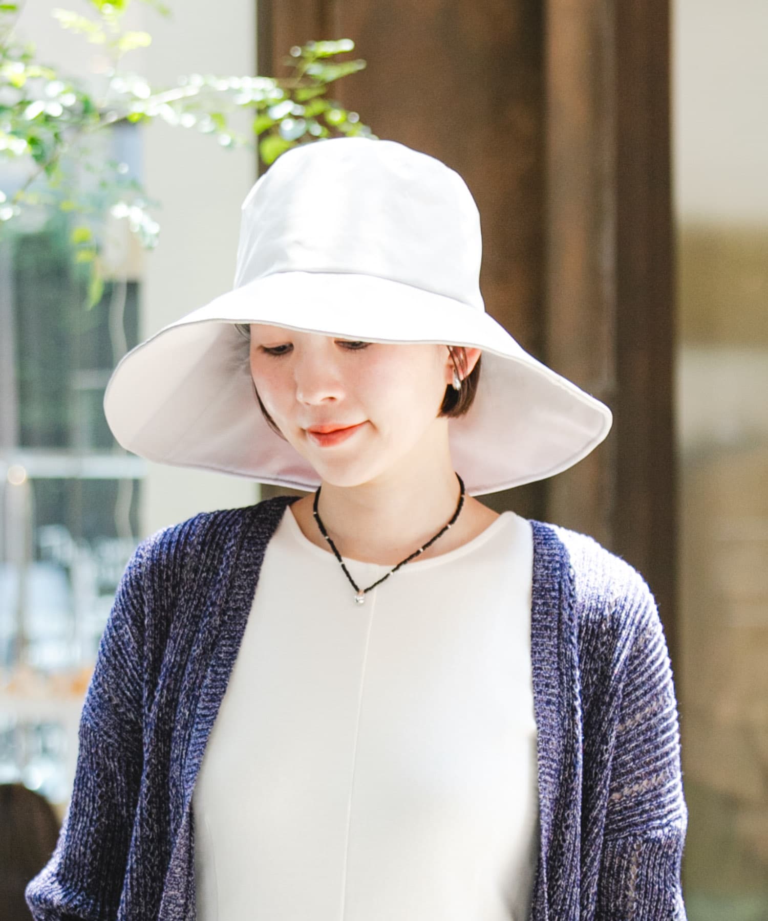 F by ROSSO　UVカット撥水ワイドブリムハット L/GRAY FREE