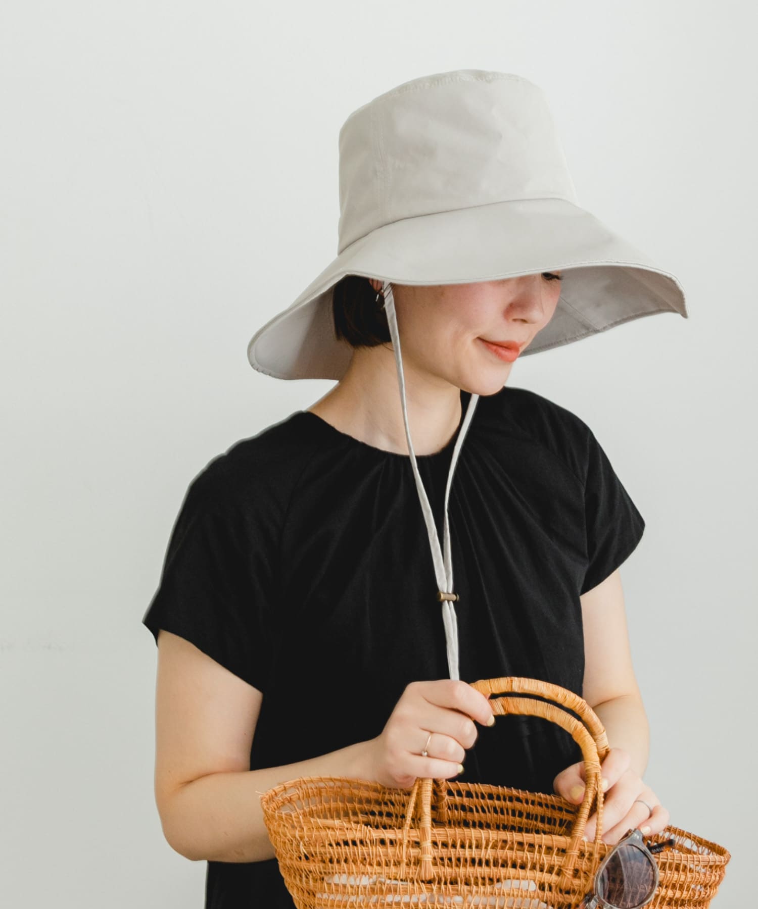 F by ROSSO　UVカット撥水ワイドブリムハット L/GRAY FREE