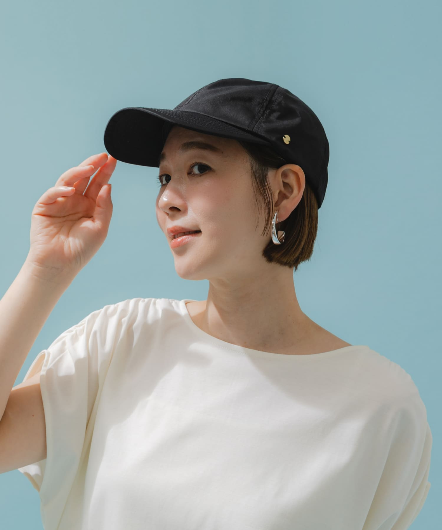 F by ROSSO　UVカット撥水キャップ BLACK FREE