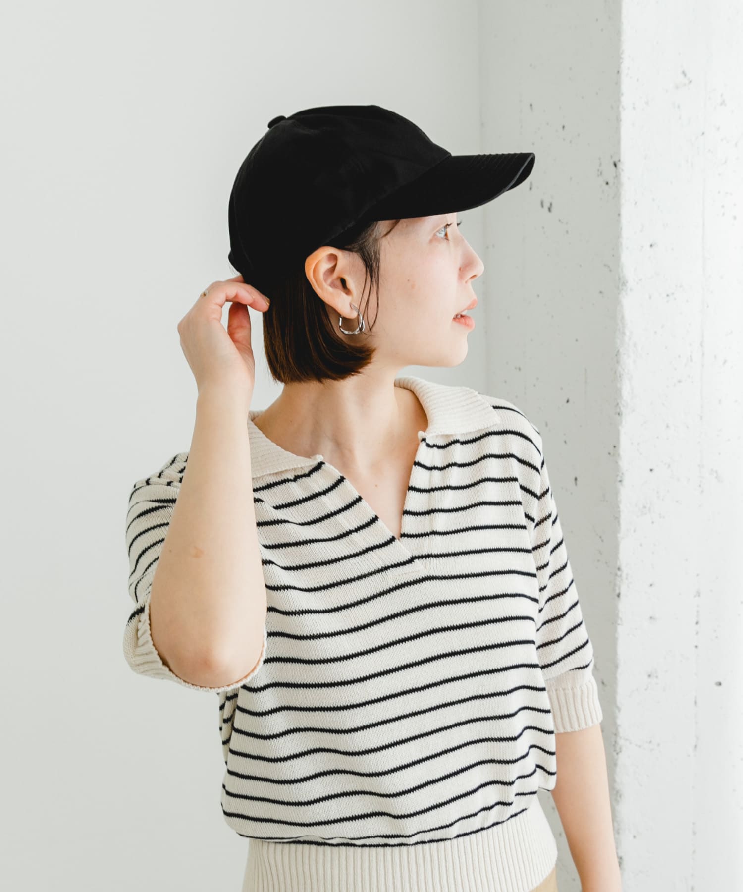 F by ROSSO　UVカット撥水キャップ BLACK FREE