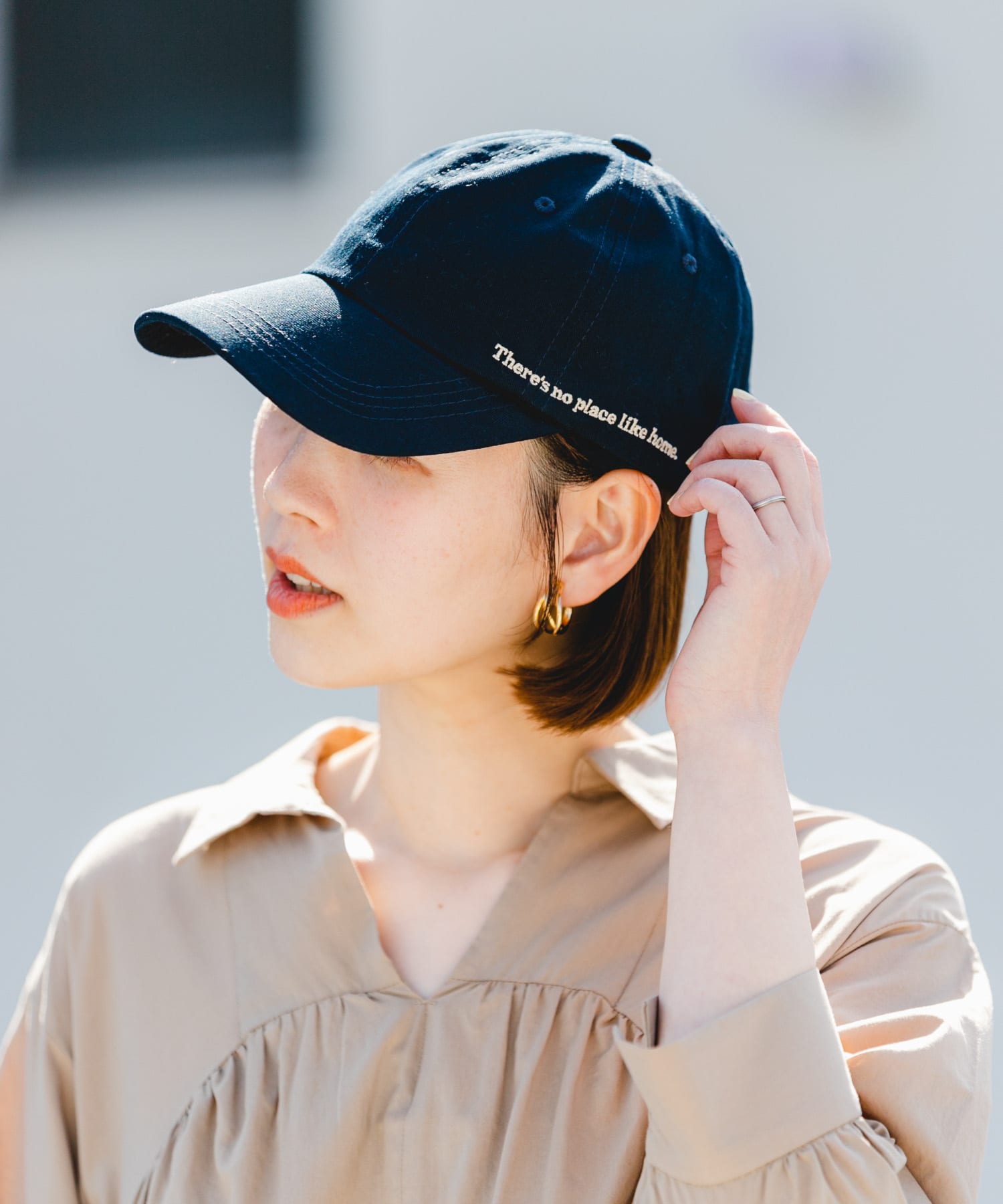 F by ROSSO　サイド刺繍キャップ NAVY FREE