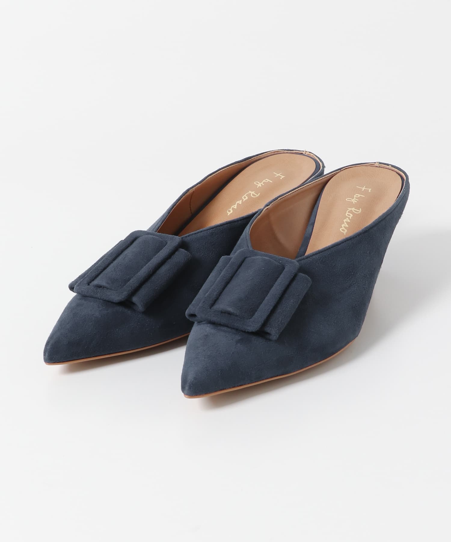 F by ROSSO　バックルデザインミュール NAVY 37