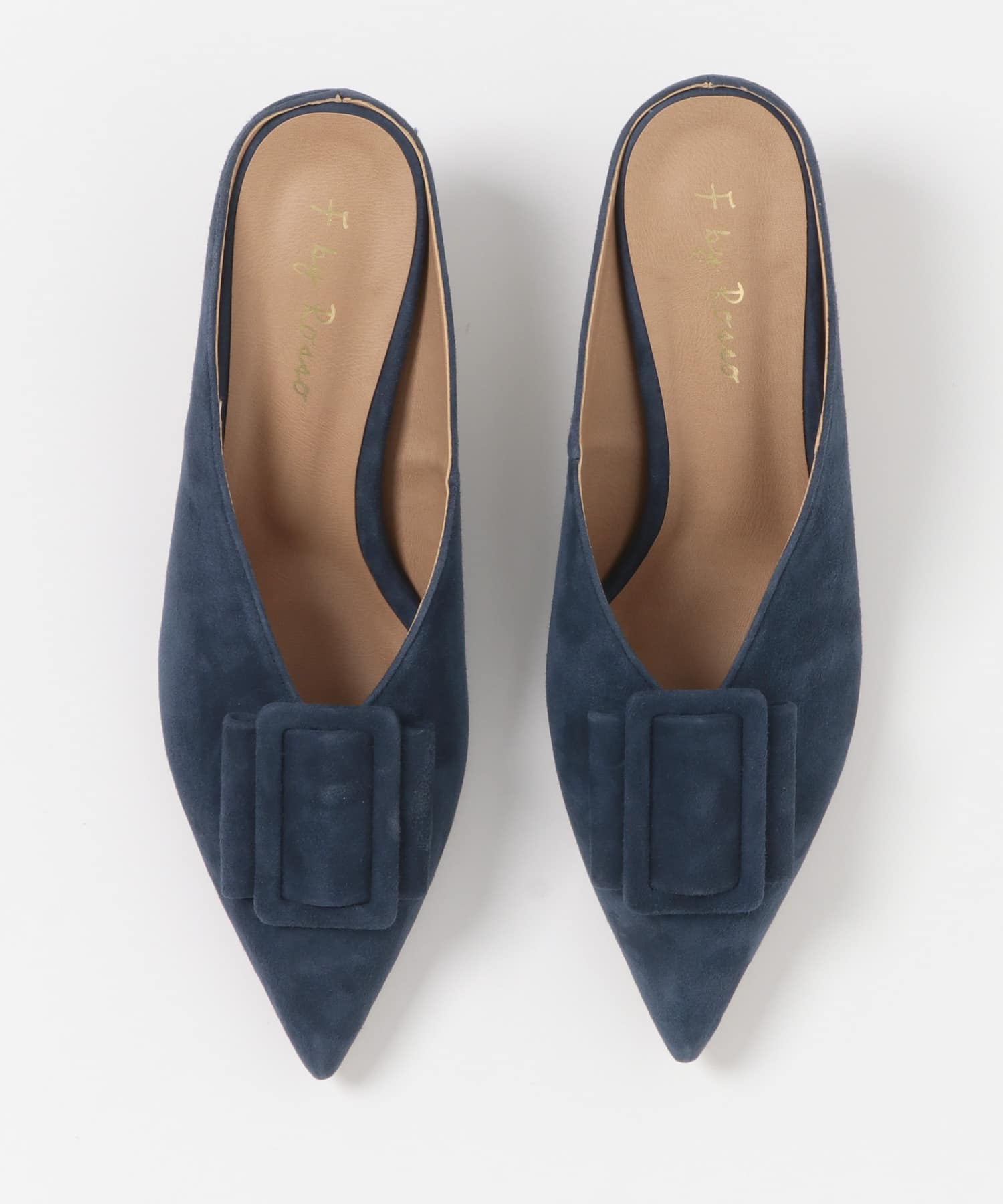 F by ROSSO　バックルデザインミュール NAVY 37