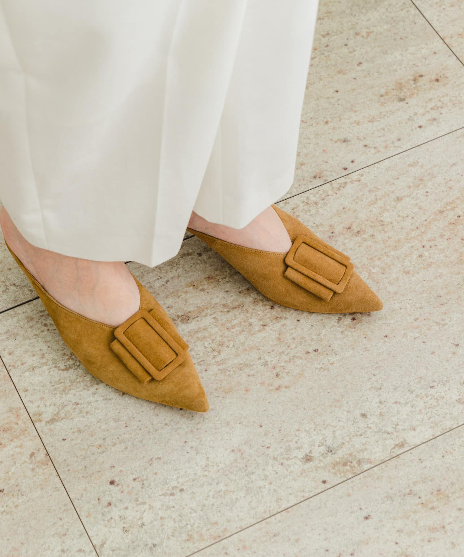 F by ROSSO　バックルデザインミュール CAMEL 37