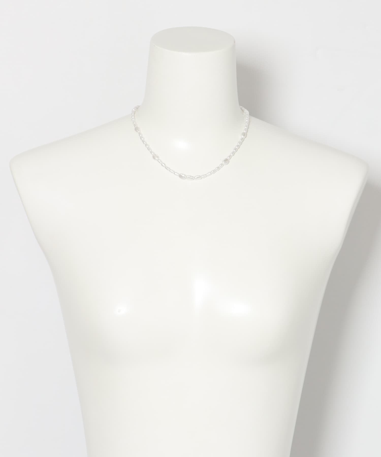 ショートランダムパールネックレス WHITE FREE
