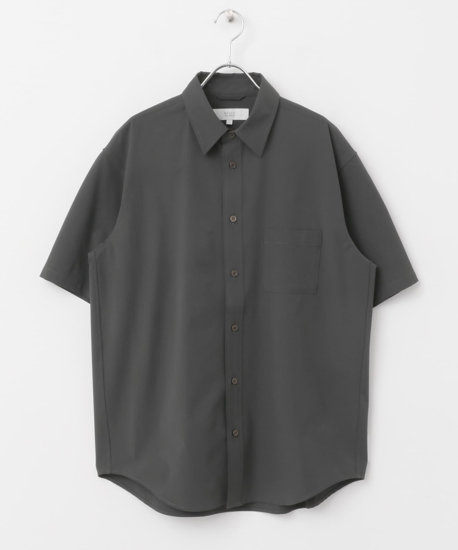 XLサイズあり』マイクロサッカーレギュラーカラー半袖シャツ(S BLACK