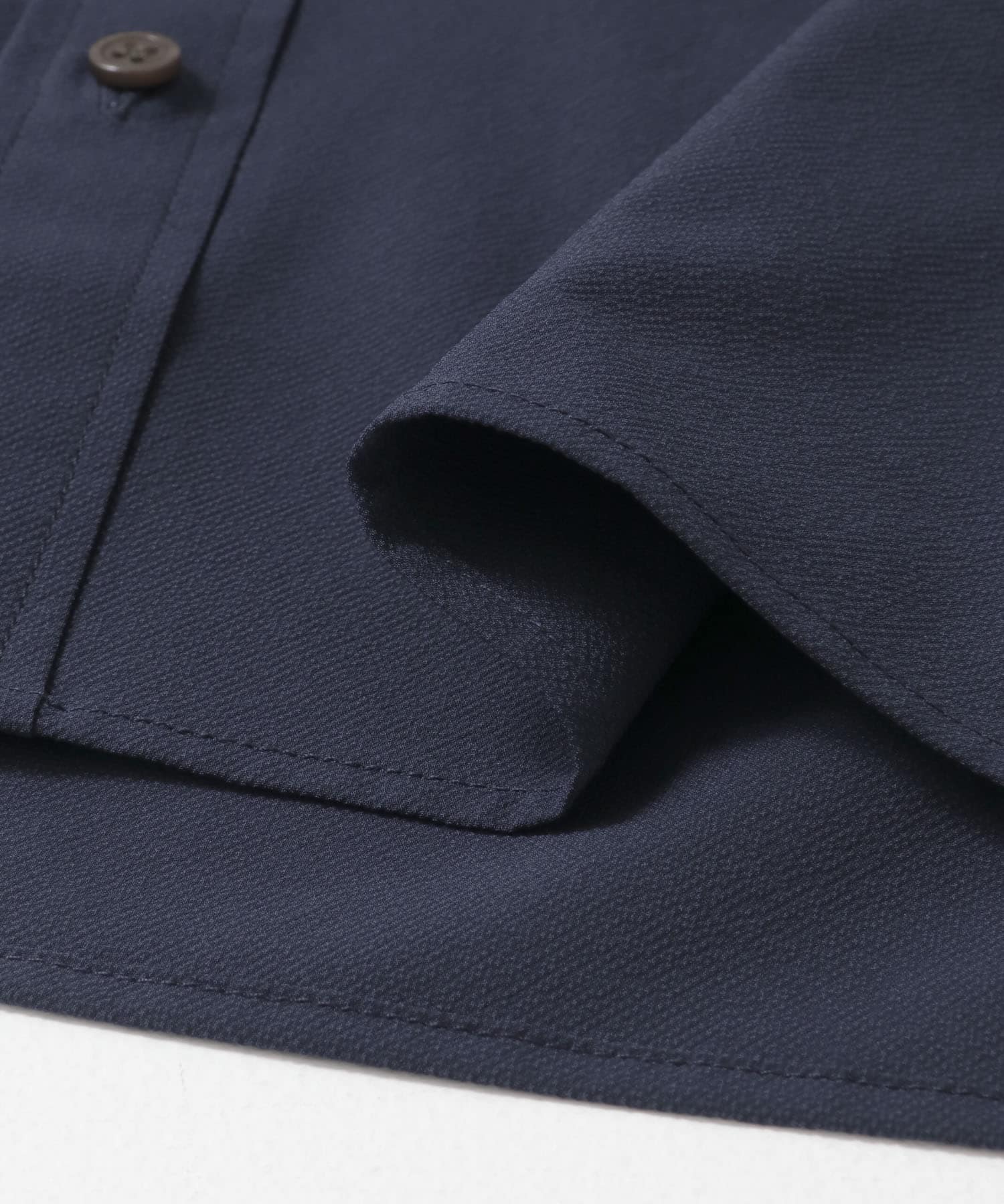『XLサイズあり』マイクロサッカーバンドカラー半袖シャツ NAVY S