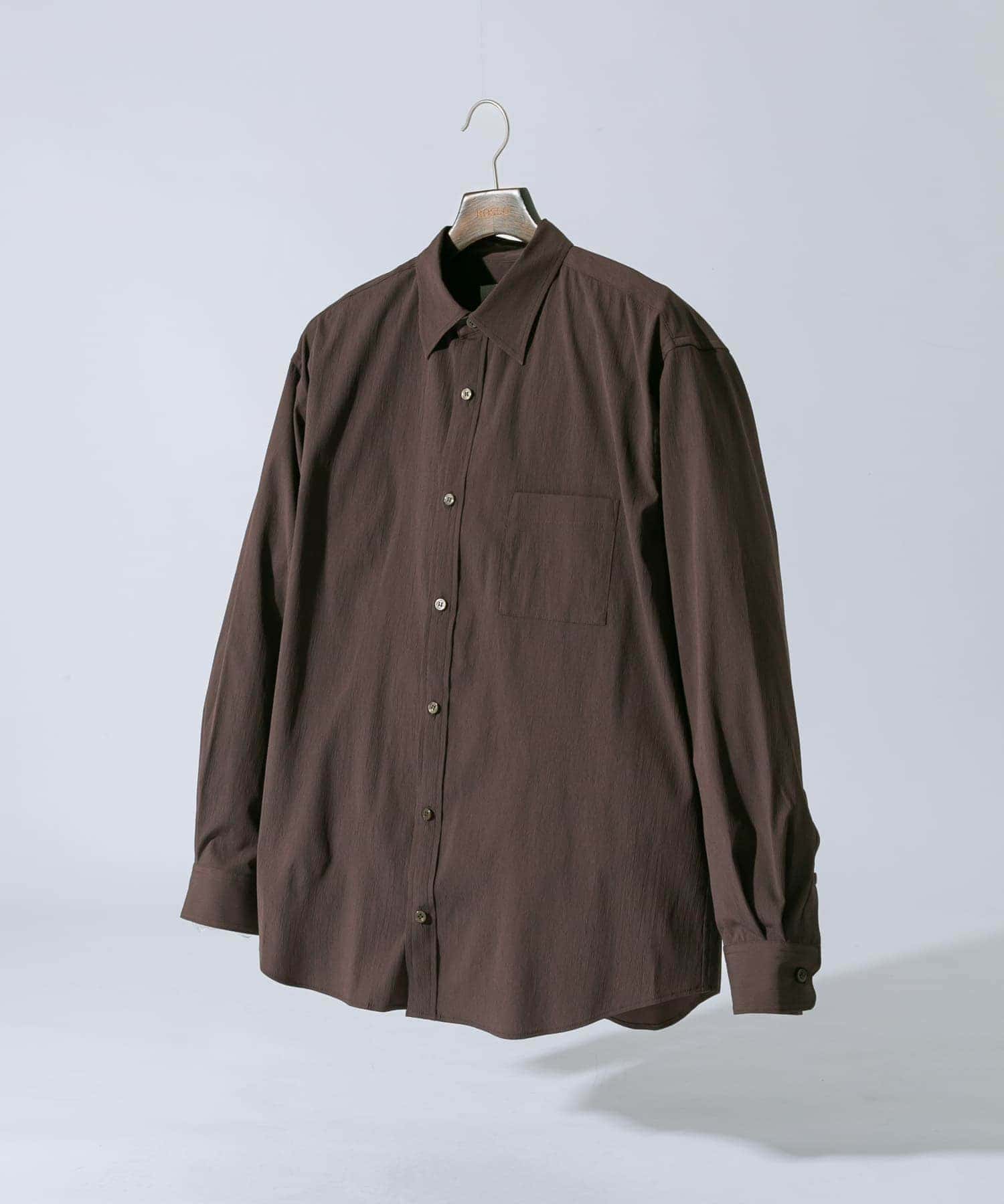 『XLサイズあり』ストレッチワッシャーロングスリーブシャツ CHARCOAL S