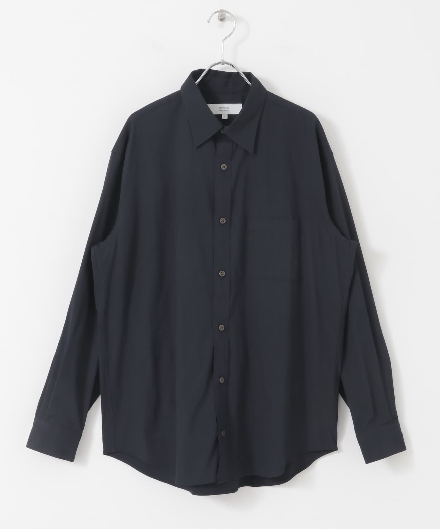 『XLサイズあり』ストレッチワッシャーロングスリーブシャツ NAVY S