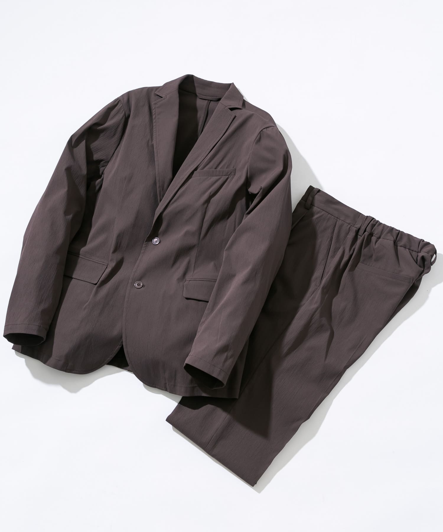 『XLサイズあり』ストレッチワッシャーイージーセットアップ CHARCOAL S