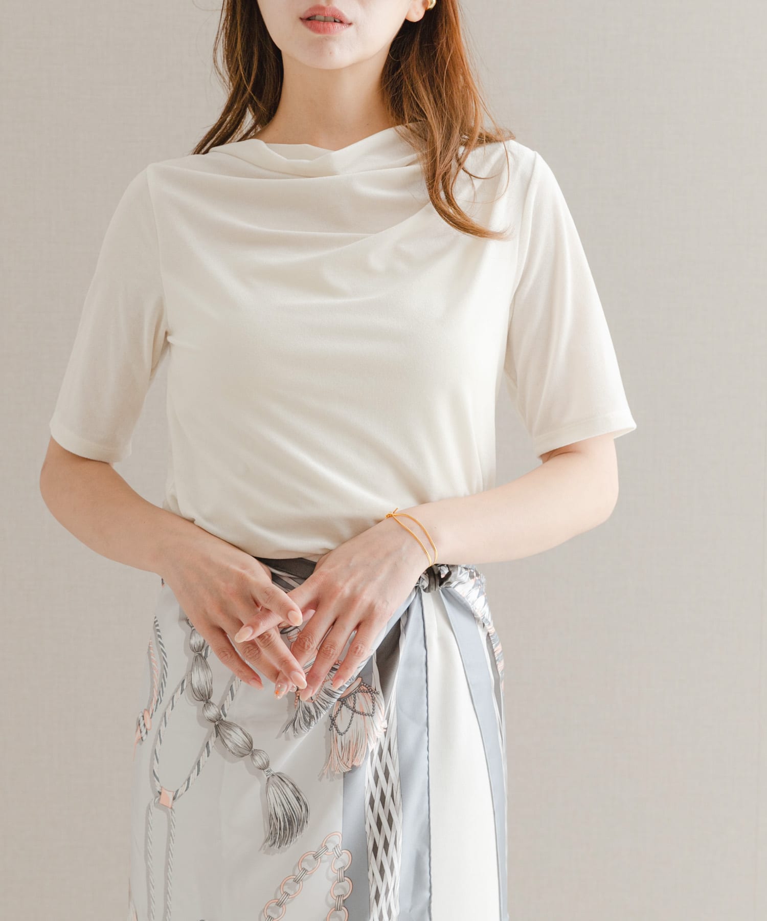 シアーストレッチベロアカットソー