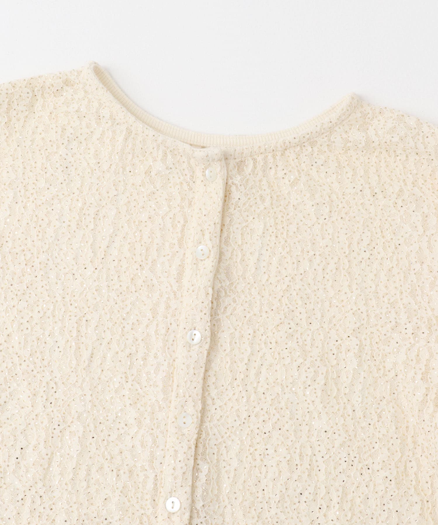 ラメレースカットソー IVORY FREE