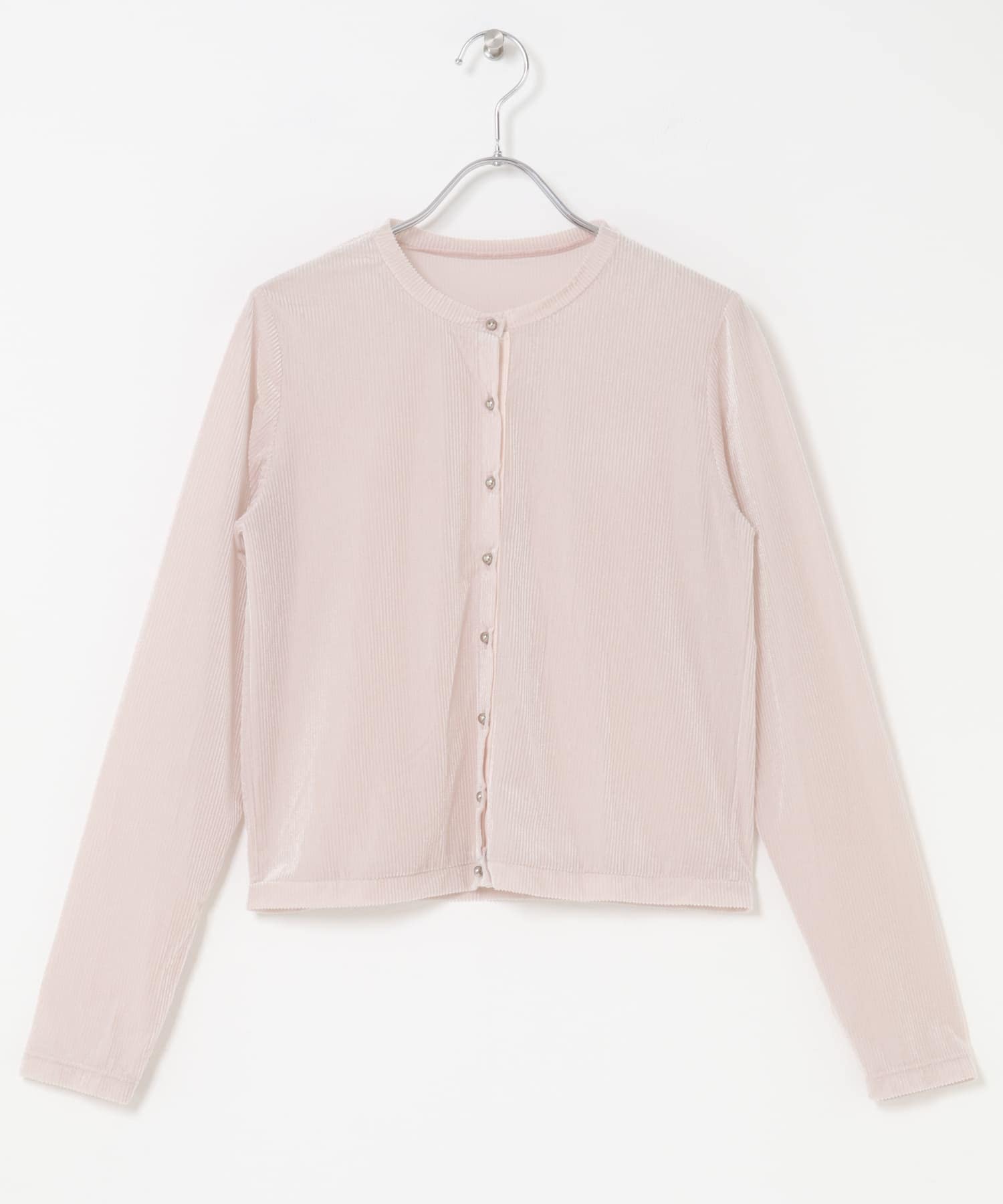 F by ROSSO　シアーリブベロアコンパクトカーディガン