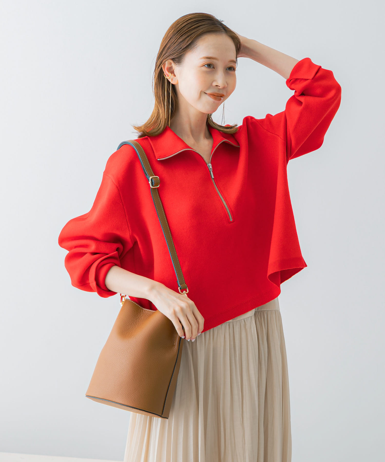 ハーフジップニット