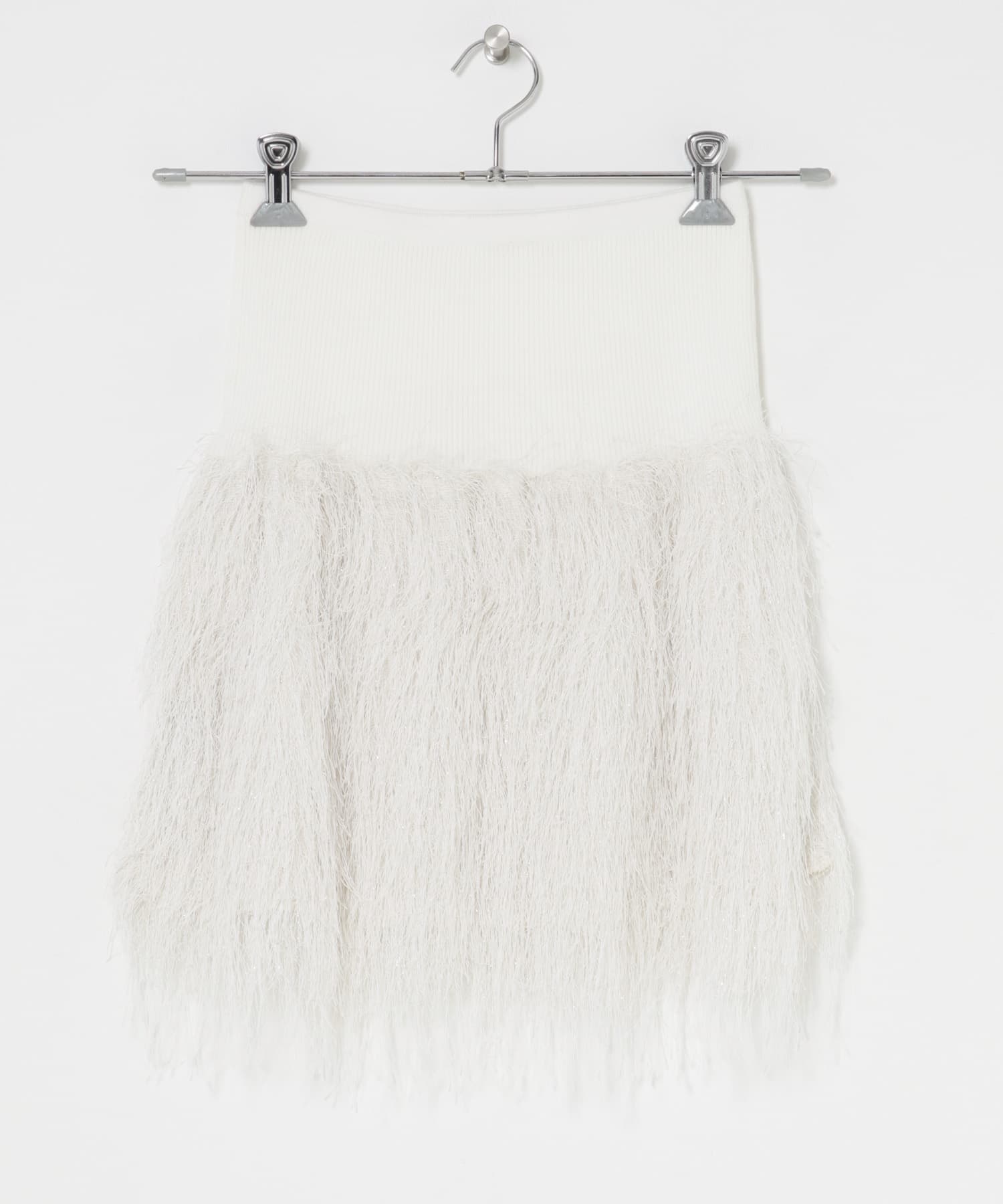 フェザーフリンジニットビスチェ OFF WHITE FREE