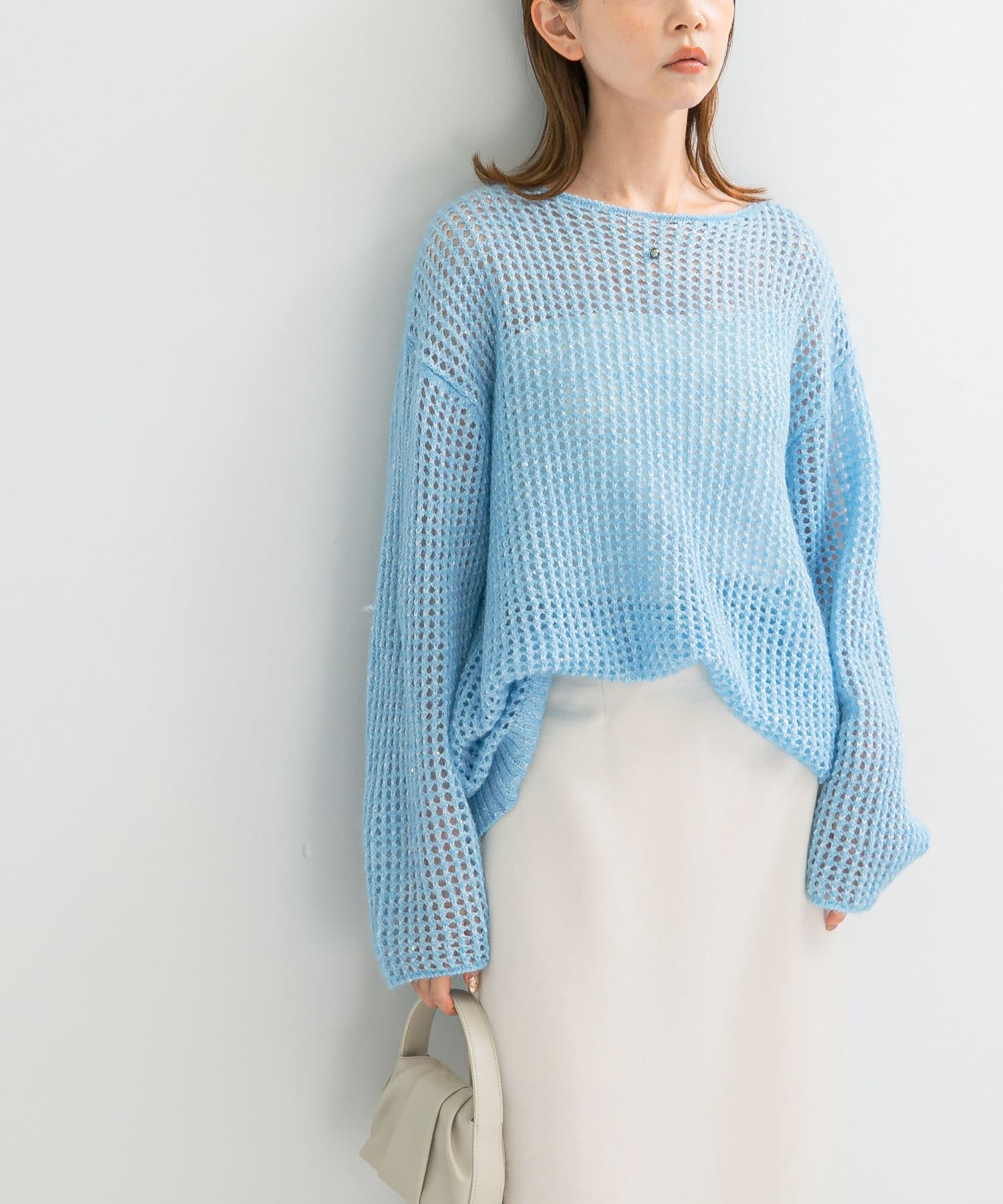 スパンコールシアーニット