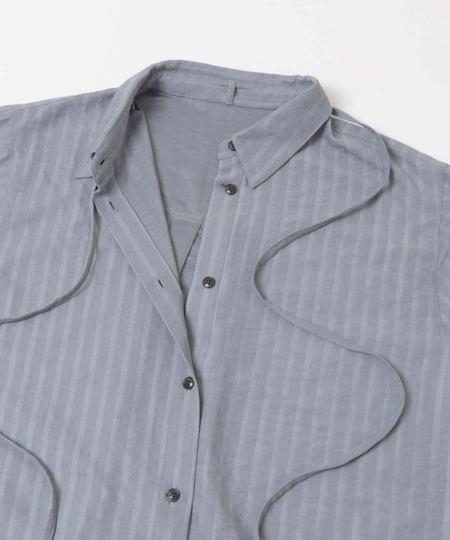 F by ROSSO　マルチWAYスエードタッチシャツ BLUE GRAY FREE