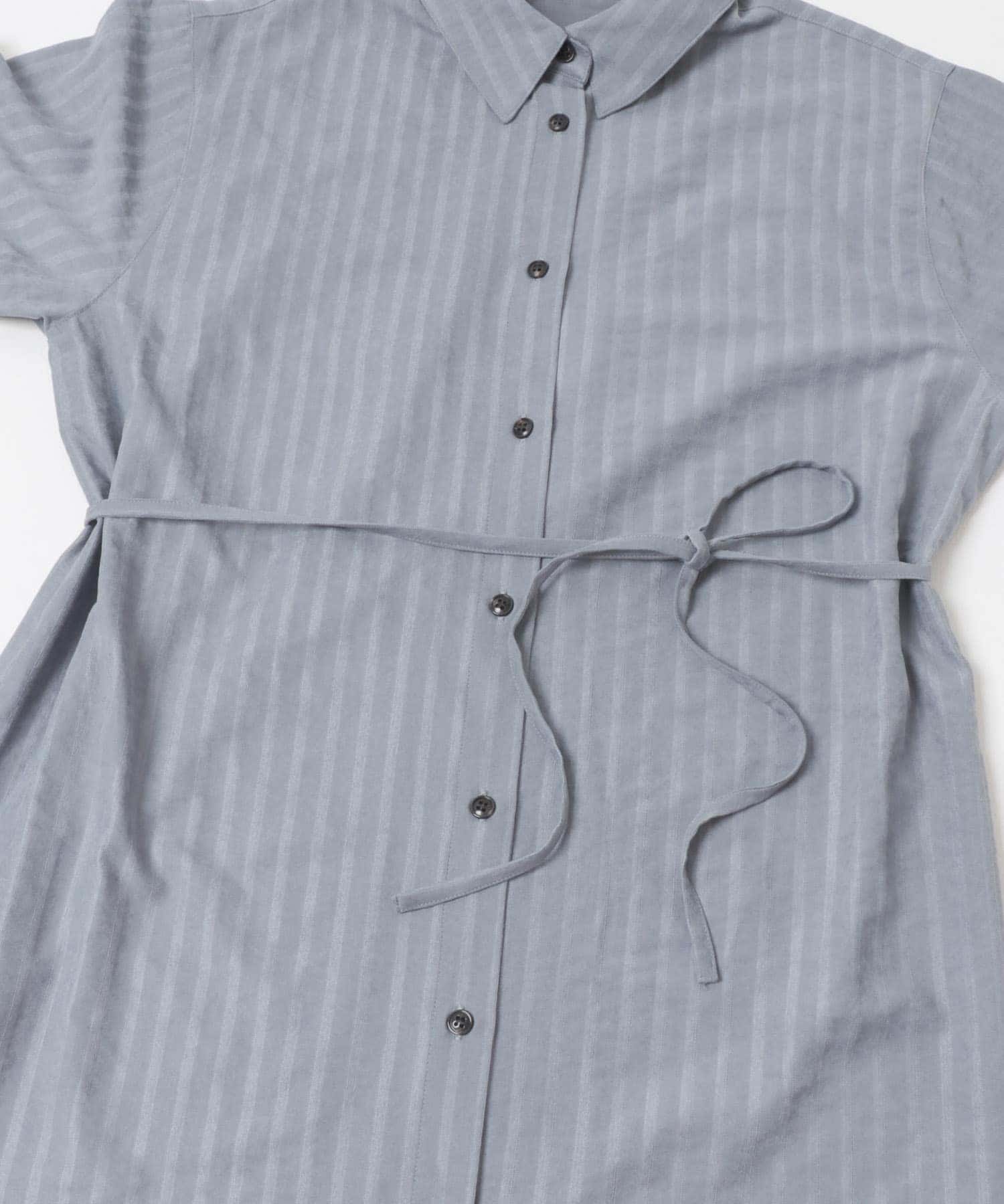 F by ROSSO　マルチWAYスエードタッチシャツ BLUE GRAY FREE