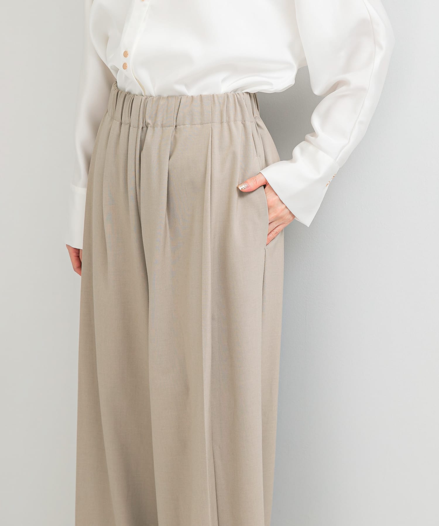 ウォッシャブルイージータックパンツ L/GREGE 36