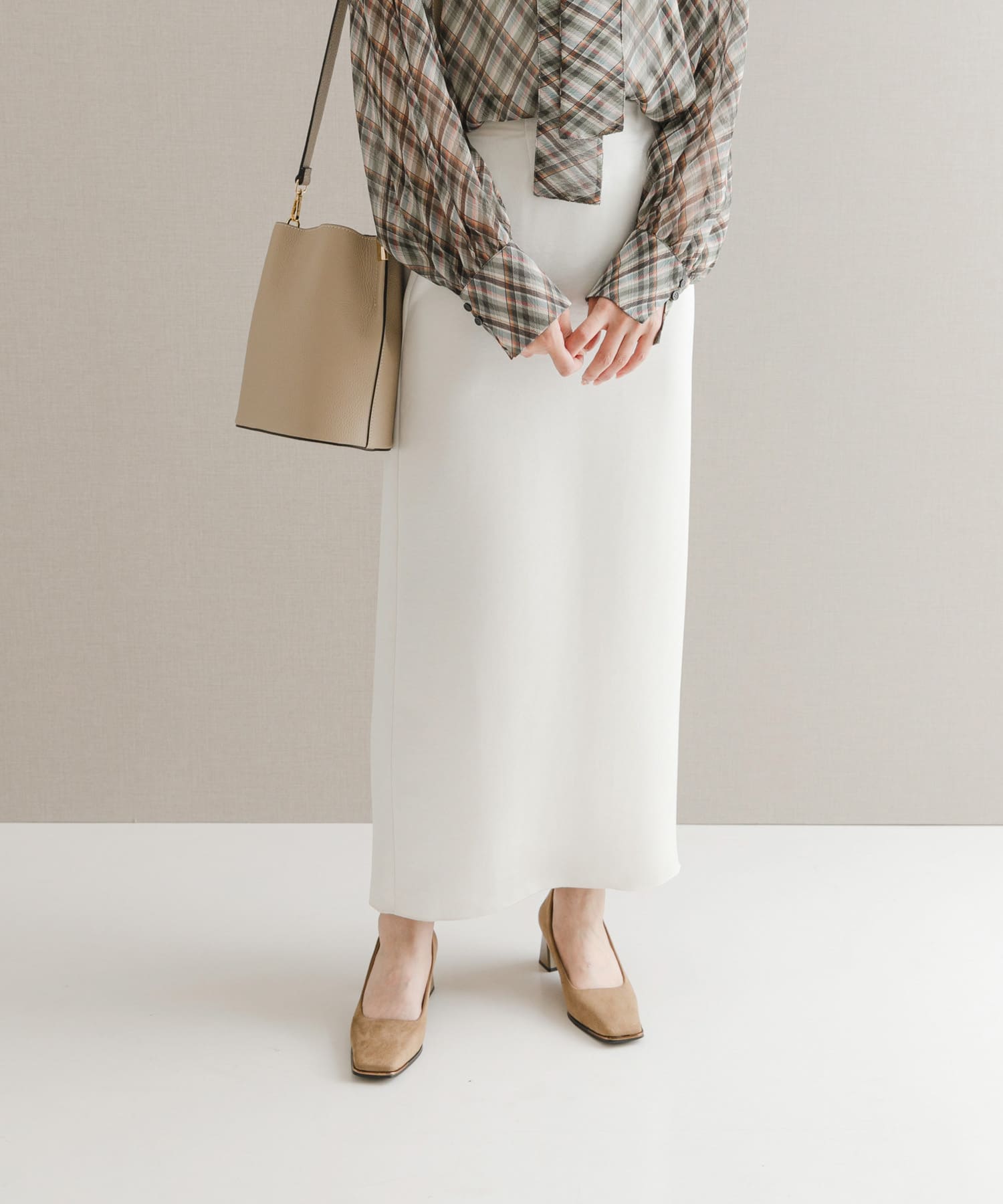 ビンテージダブルサテンストレートスカート