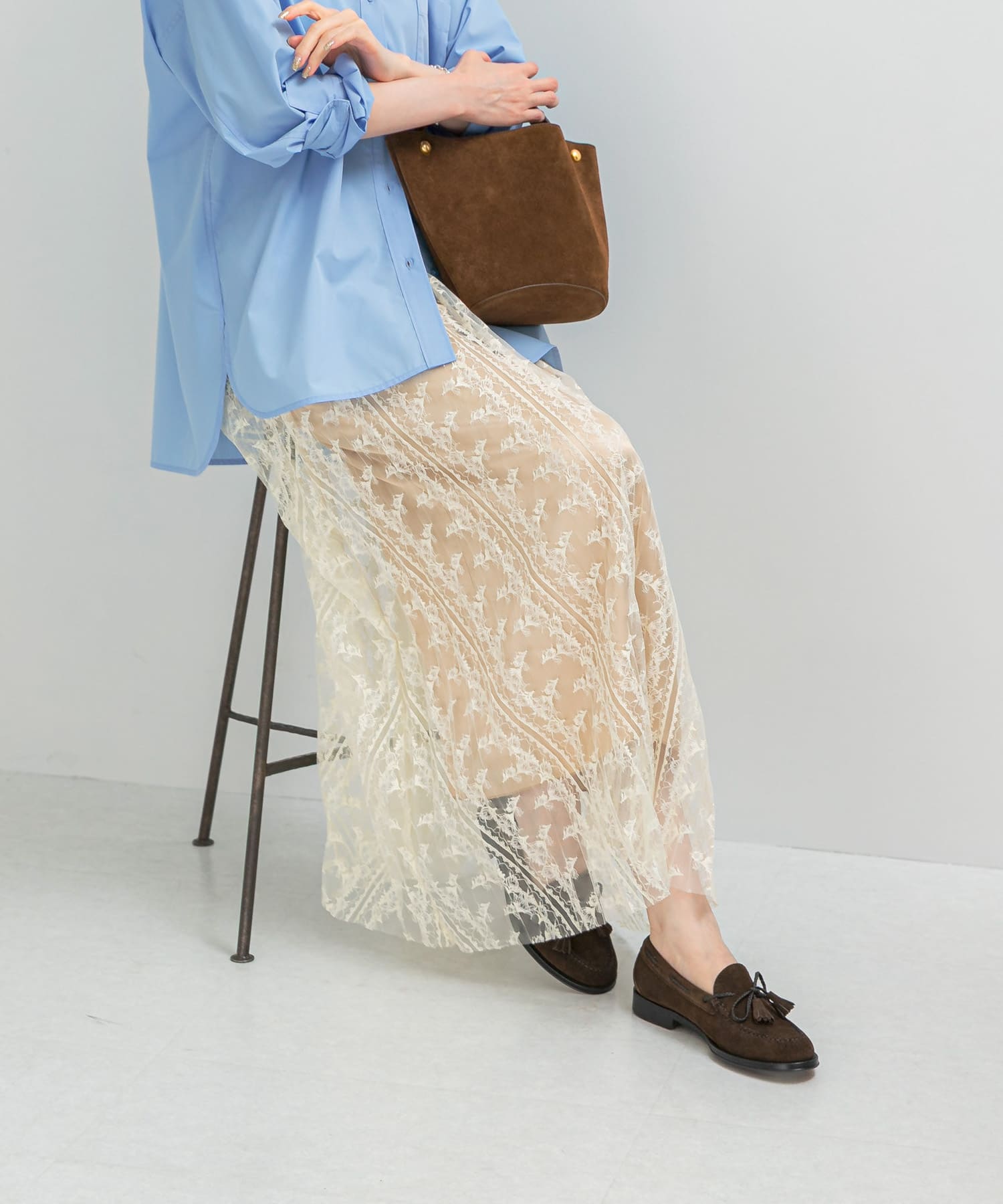 2WAYレイヤードレーススカート