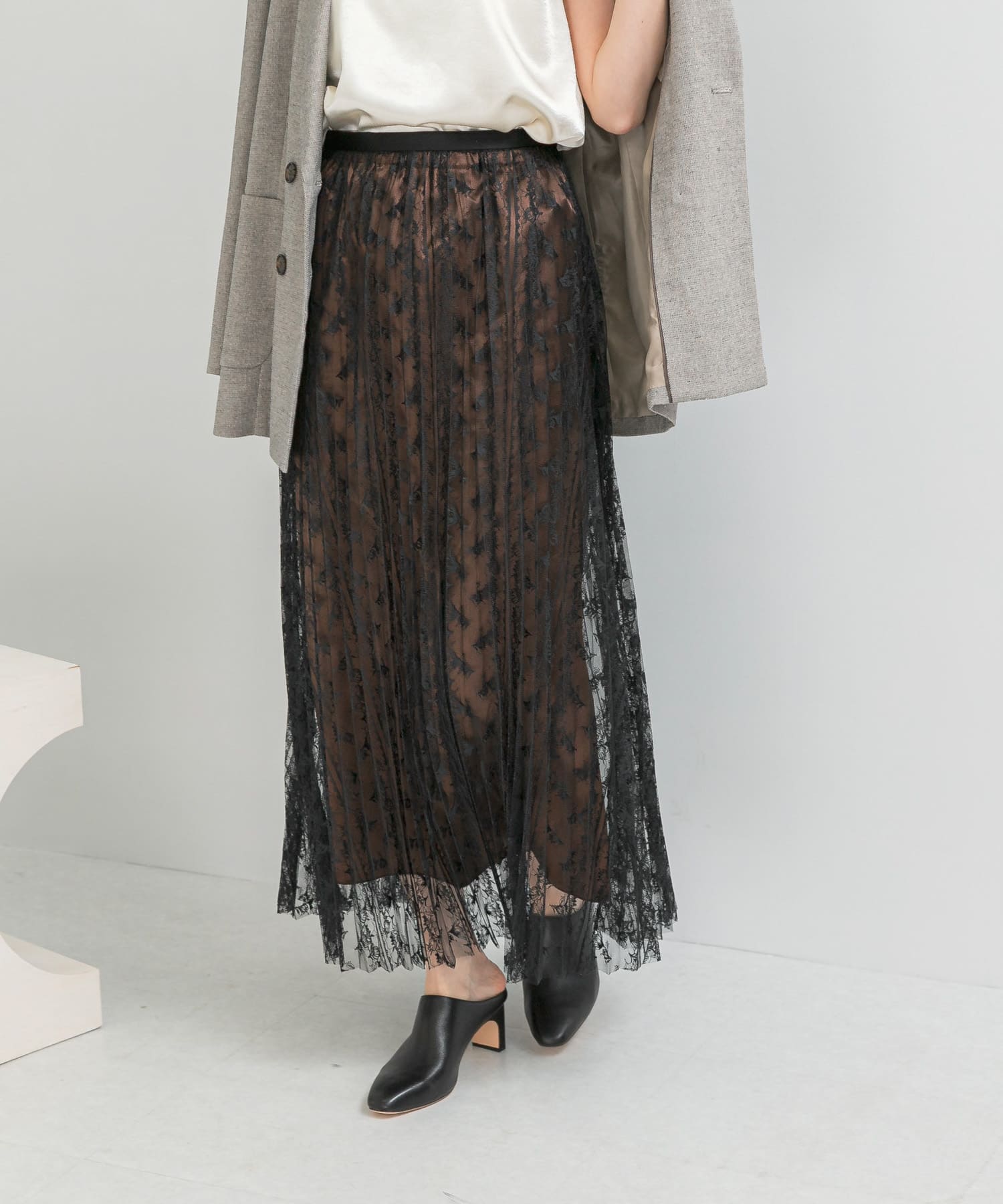 2WAYレイヤードレーススカート