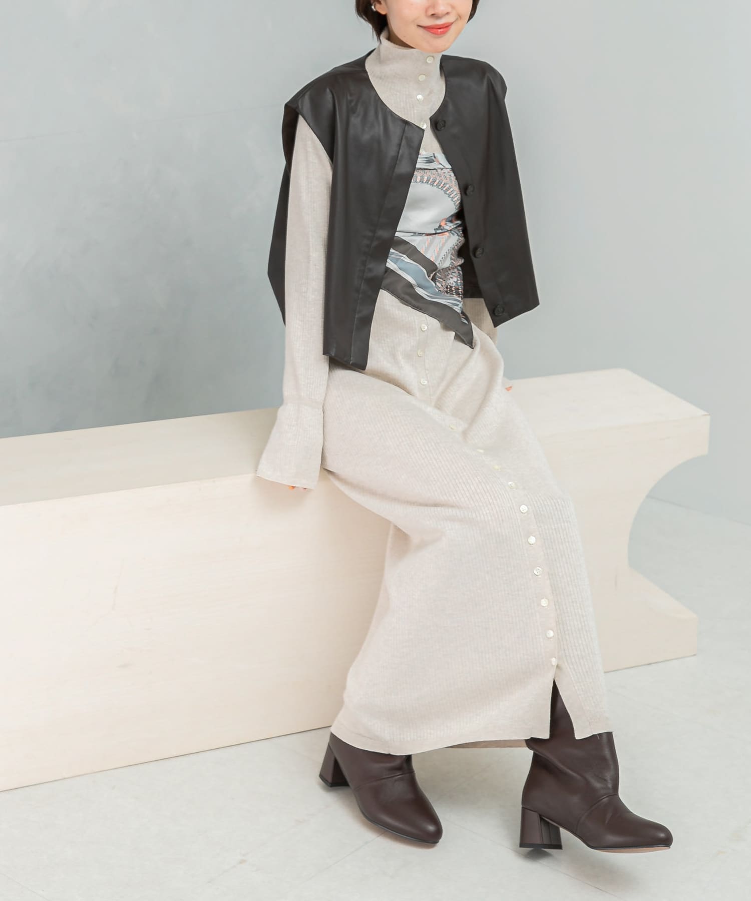 スパークリングロングニットワンピース