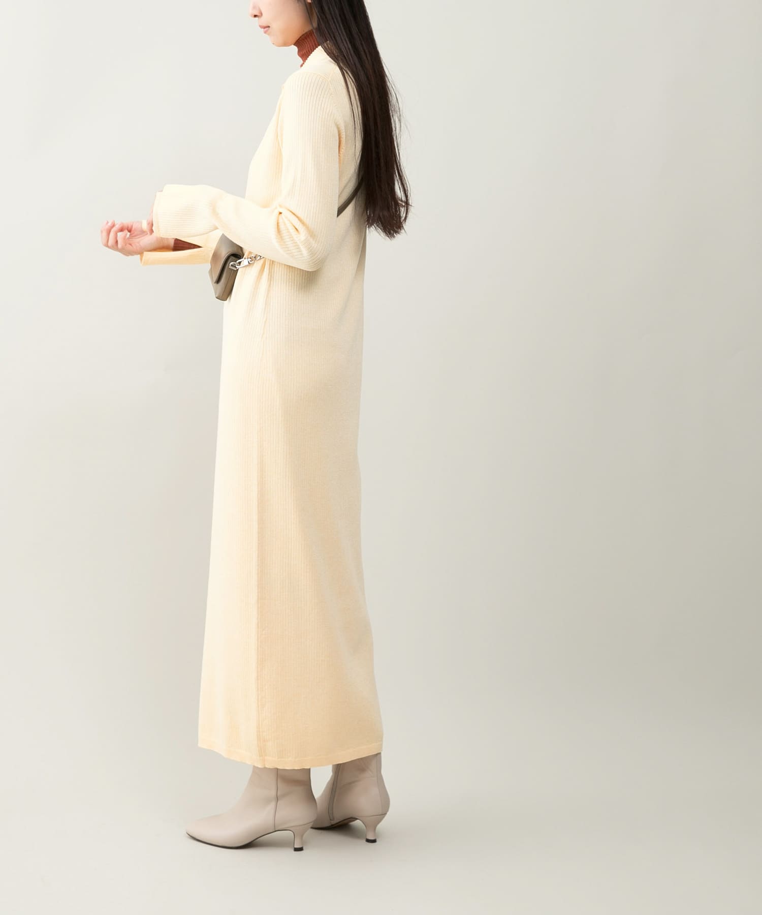 新品　BRIEFING WS HOODED ONE PIECE ベージュL スパークリングロングニットワンピース(FREE L/GREIGE): ワンピース