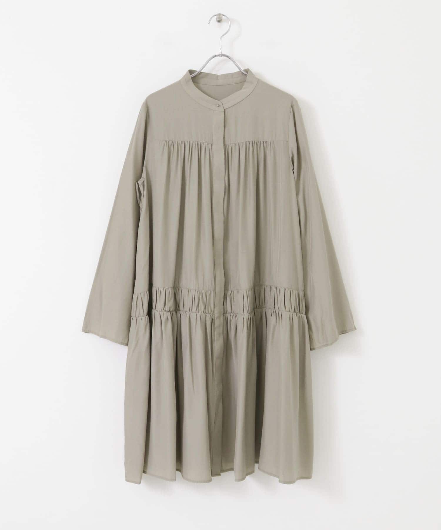 シャドーチェックミニワンピース GREIGE FREE