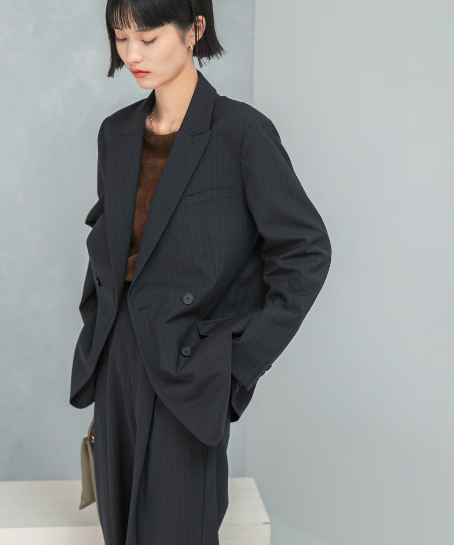 ウール混防シワテーラードジャケット