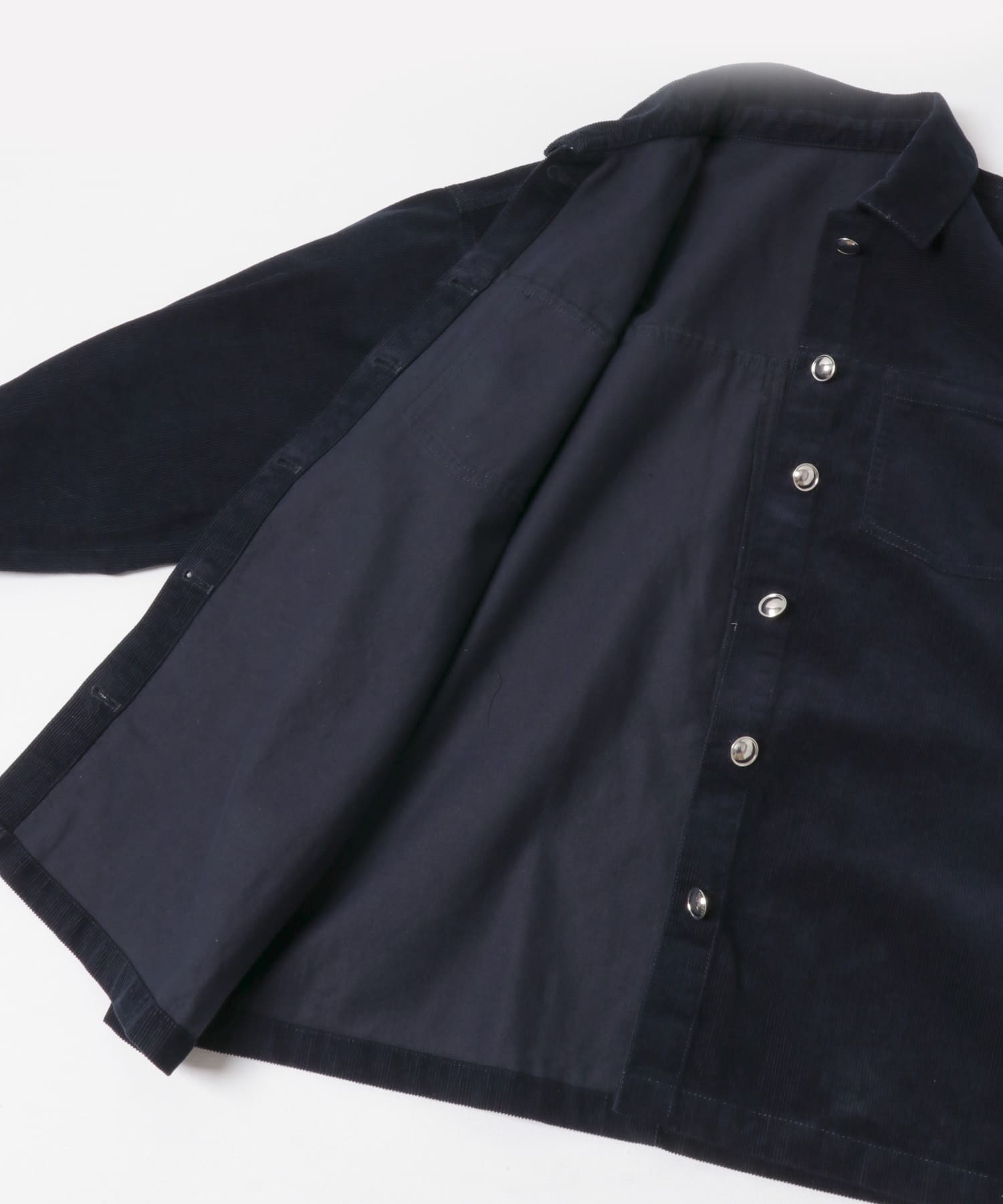 F by ROSSO　コーデュロイシャツジャケット NAVY FREE